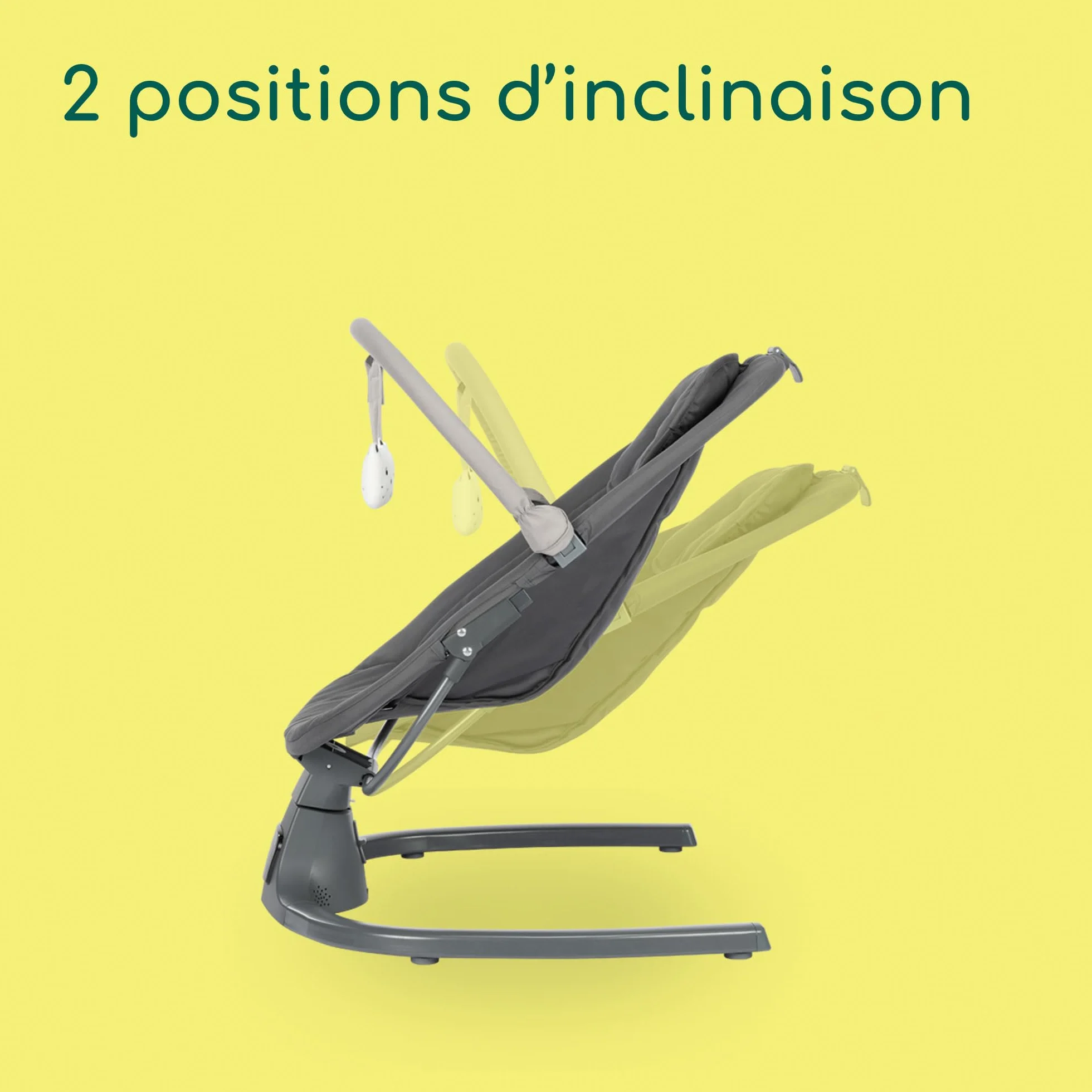 Bebeconfort Jolana balancelle bébé électrique 0-6 mois 9 kg détection de mouvement 12 chansons 5 sons naturels dossier réglable Tinted Graphite