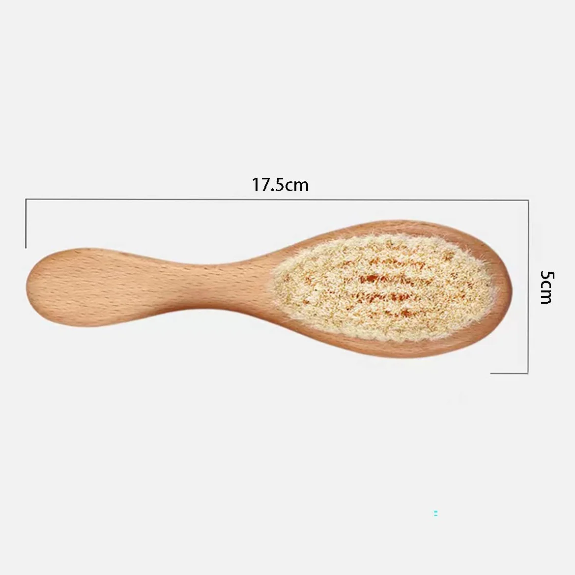 Brosse à cheveux pour bébé en bois et poils de chèvre super doux, marron