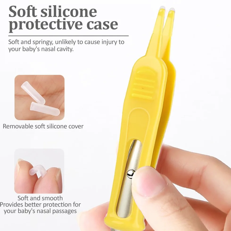 Pince à nez bébé LED plastique nettoyage nasal tête ronde soin bébé