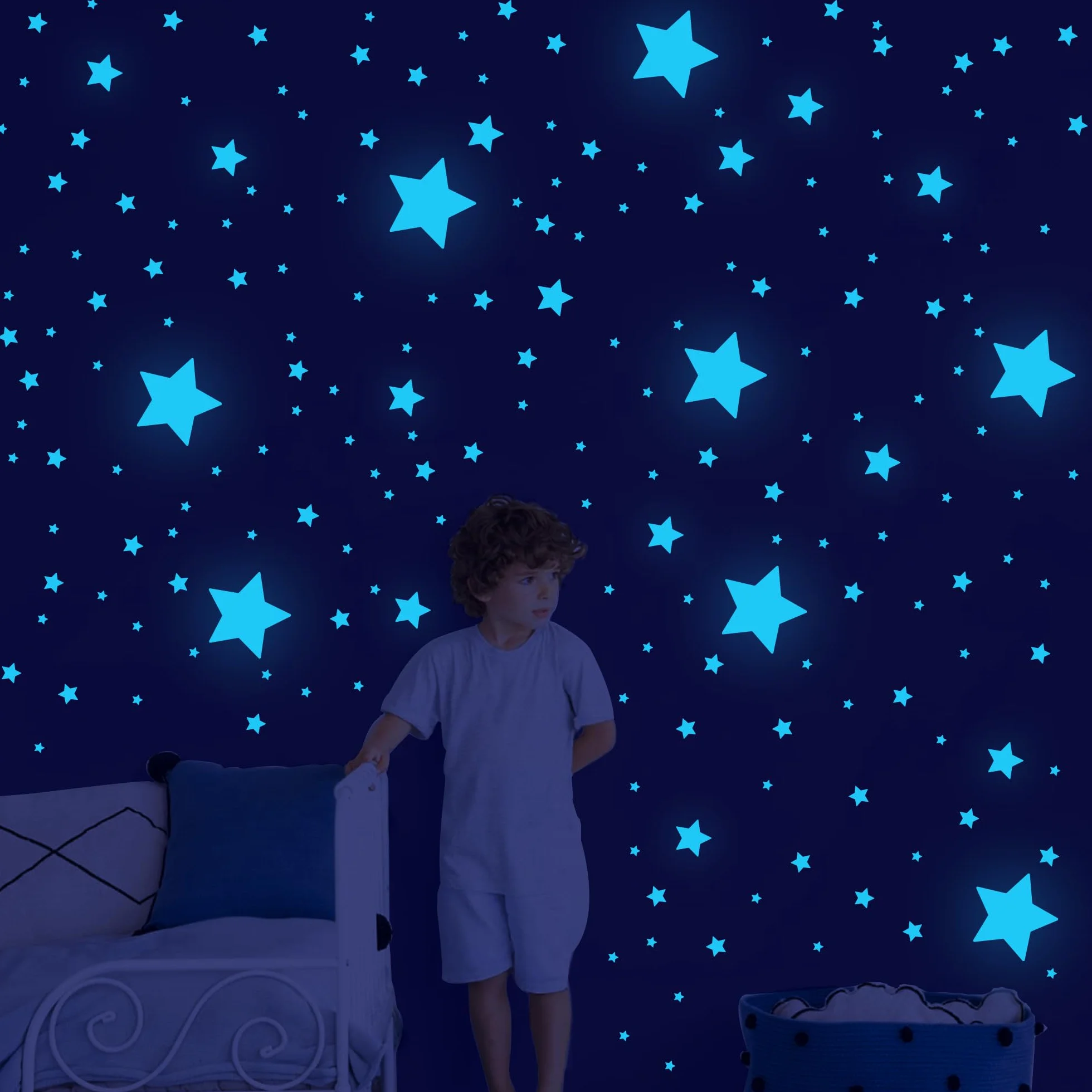 431 Pièces Autocollant Mural Étoiles Fluorescentes Phosphorescentes pour Décoration Chambre Enfants