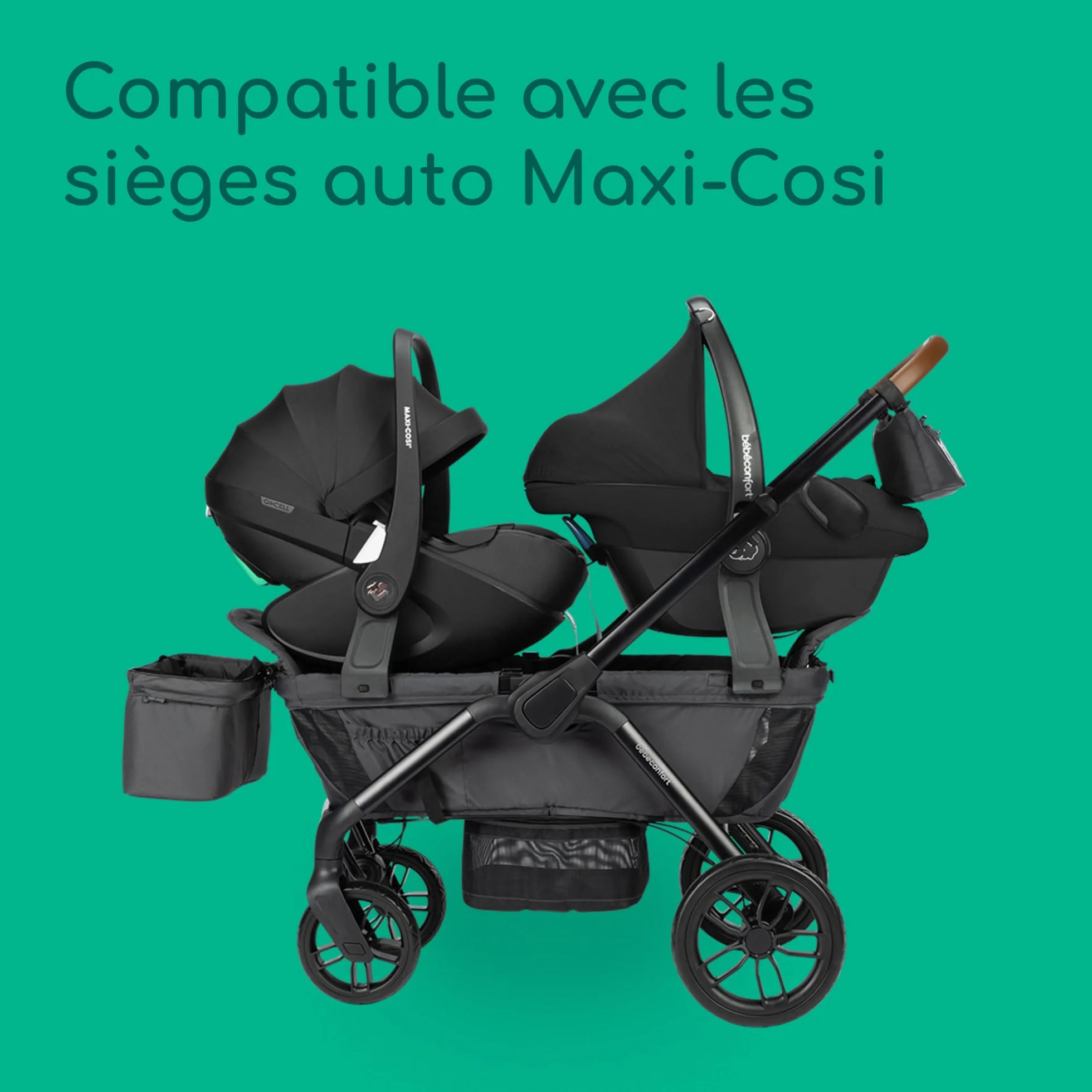 Bebeconfort Helios Poussette Double 0-4 ans 0-22 kg 2 Sièges Face-à-face Tout-terrain Pliage Compact