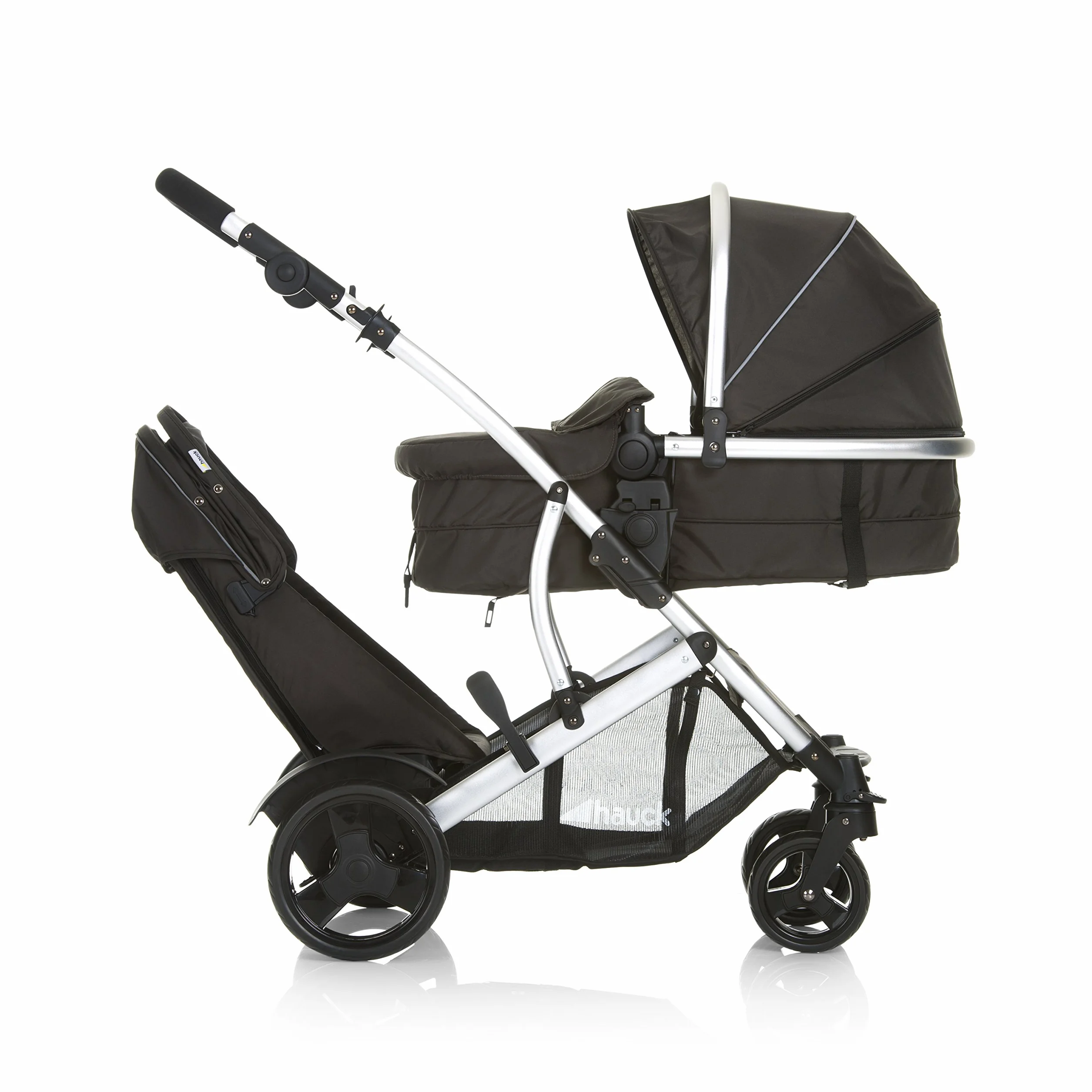 hauck Poussette Double Duett 2 Réversible Pliable Maxi 36 kg Inclus Habillage Pluie Forest Noir