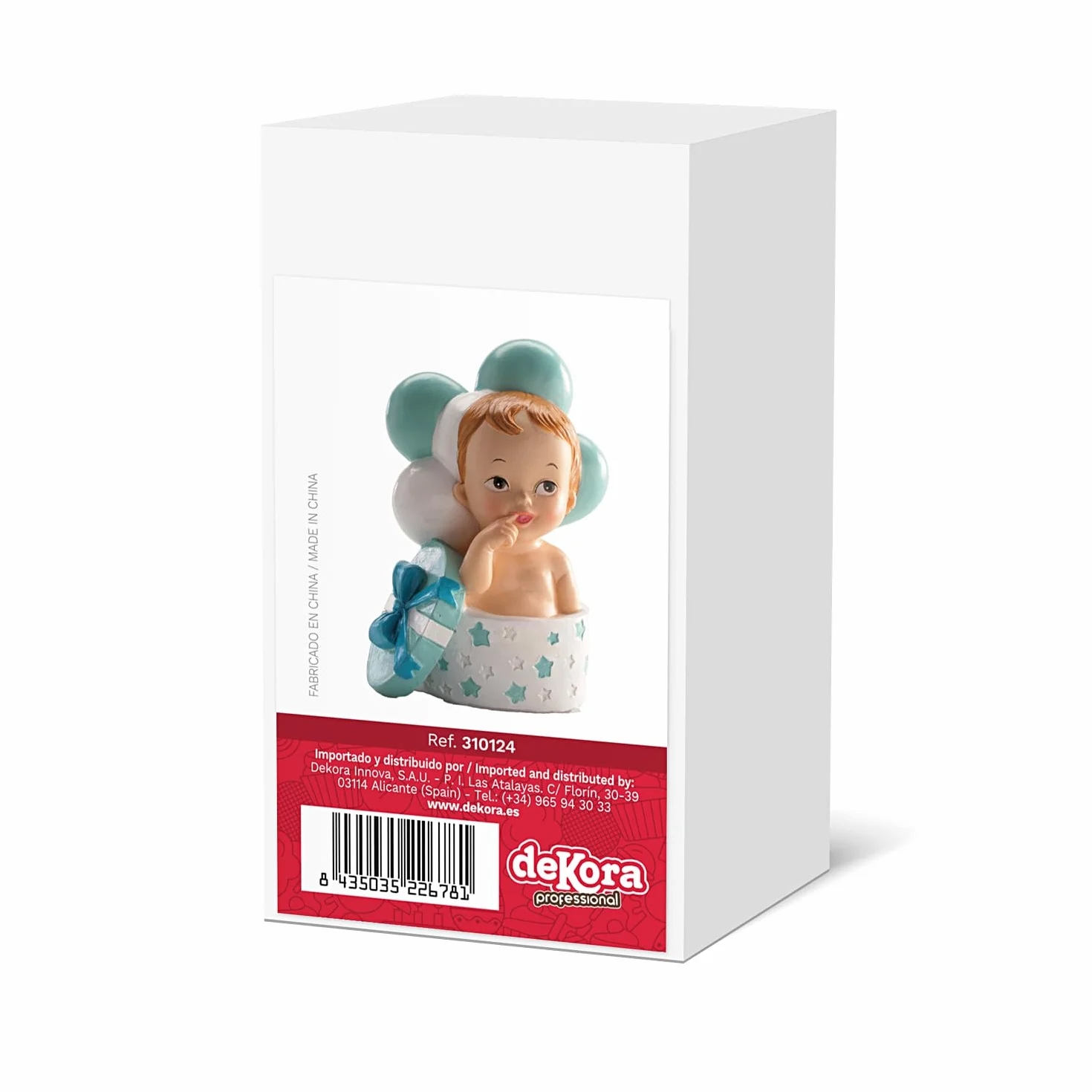 Figurine en résine Décoration Baptême Garçon 10 cm Cake topper Apte au Contact Alimentaire