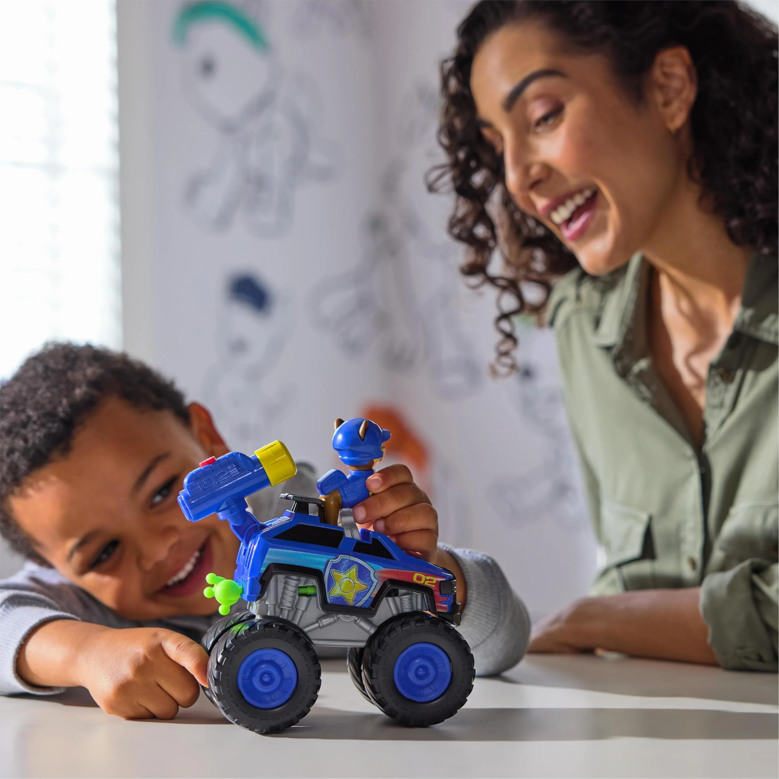 Paw Patrol Pat Patrouille Chase Rescue Wheels Véhicule Figurine Voiture À Collectionner 2 Projectiles Tout-Terrain Jouet Enfant 3 Ans+