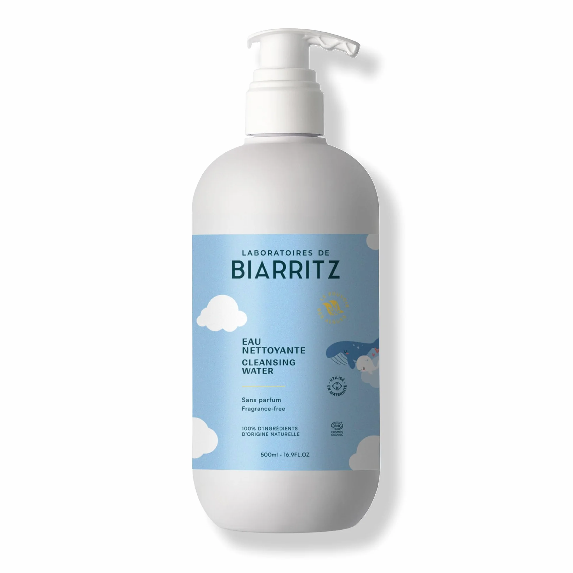 Laboratoires de Biarritz Eau Nettoyante Micellaire Bébé Certifiée Bio 500 ml Fabriquée en France