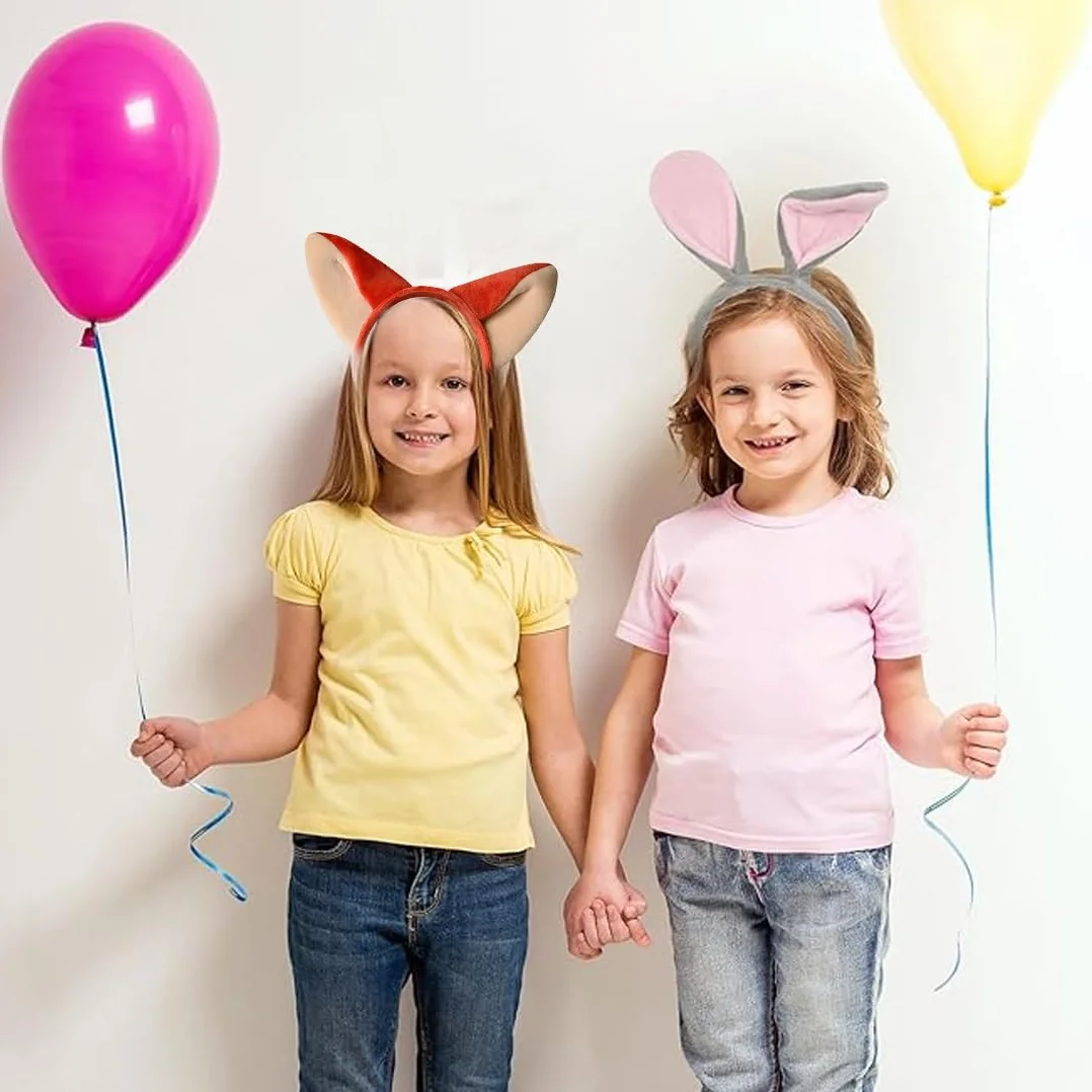 Bandeau Oreilles de Lapin et Renard, Déguisement Enfant, Accessoires Carnaval, Cosplay Pâques