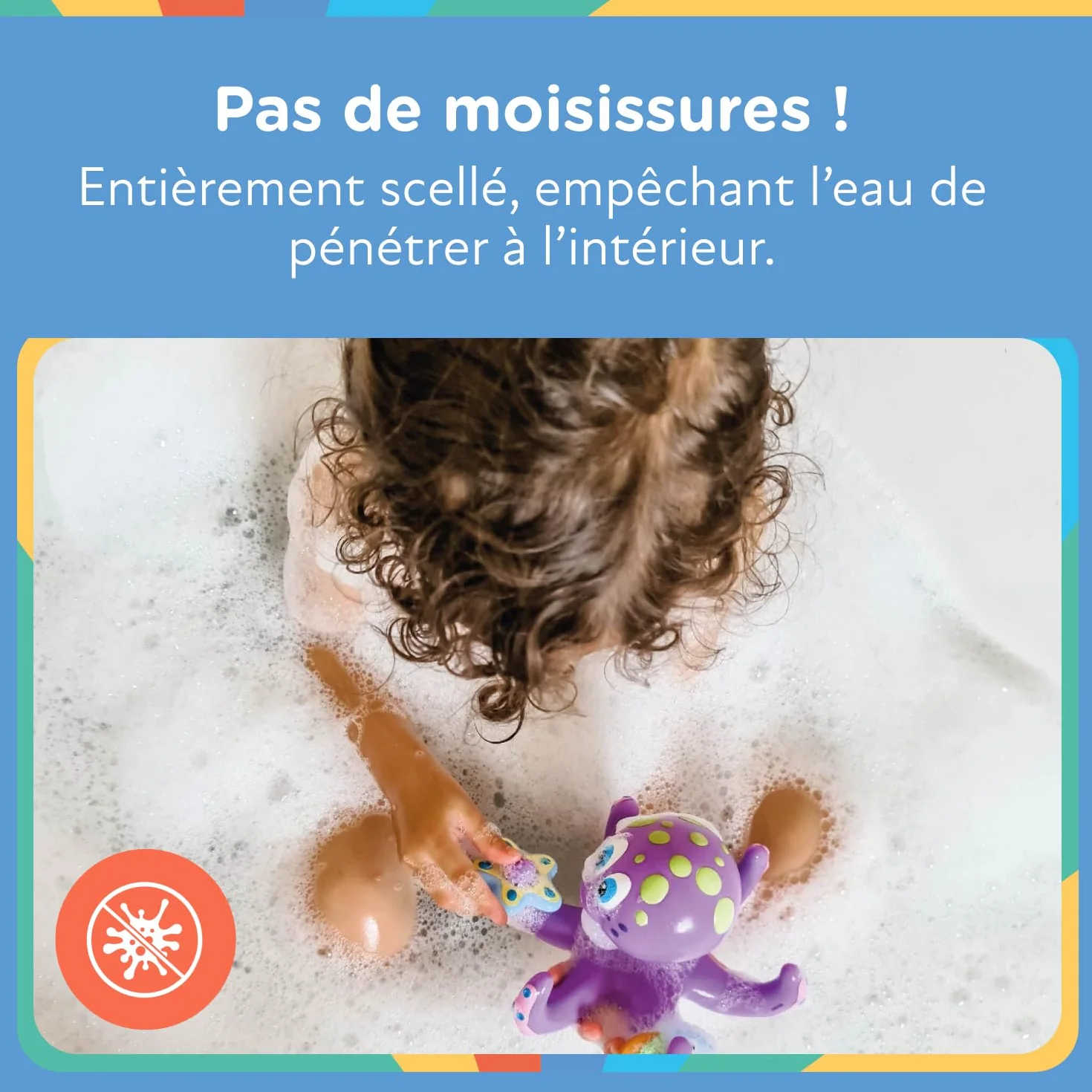 Nuby Jouet de Bain Pieuvre Interactive Flottante avec Anneaux de Bain Violet 18 Mois+