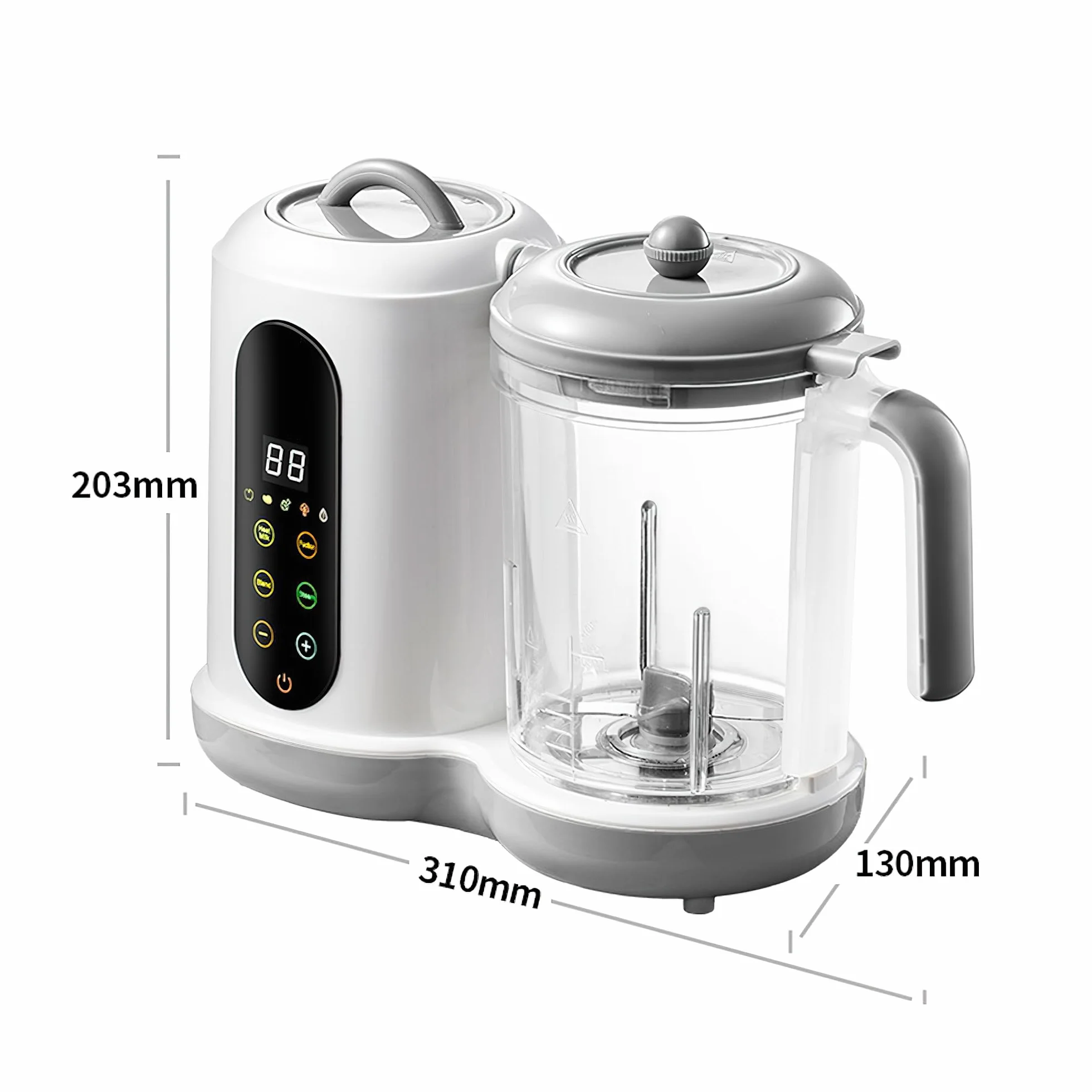 Robot Cuiseur Bébé Mixeur Vapeur 400ML Écran Tactile Nettoyage Automatique