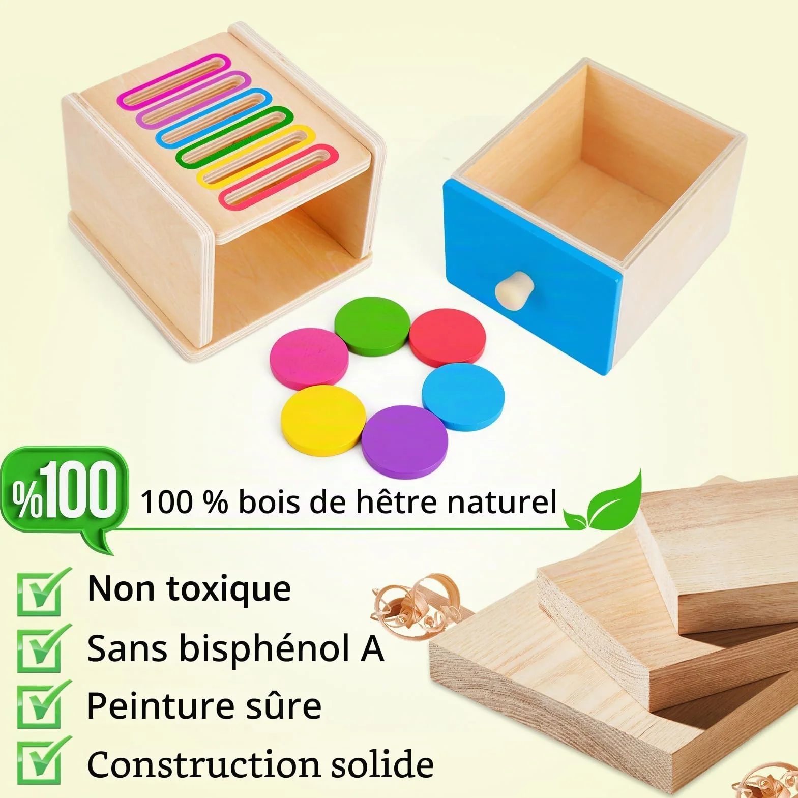 Jouet Bebe 1 2 3 Ans, Jeux Montessori Educatif Apprendre Les Couleurs, Cadeau Fille Garçon Anniversaire Noel