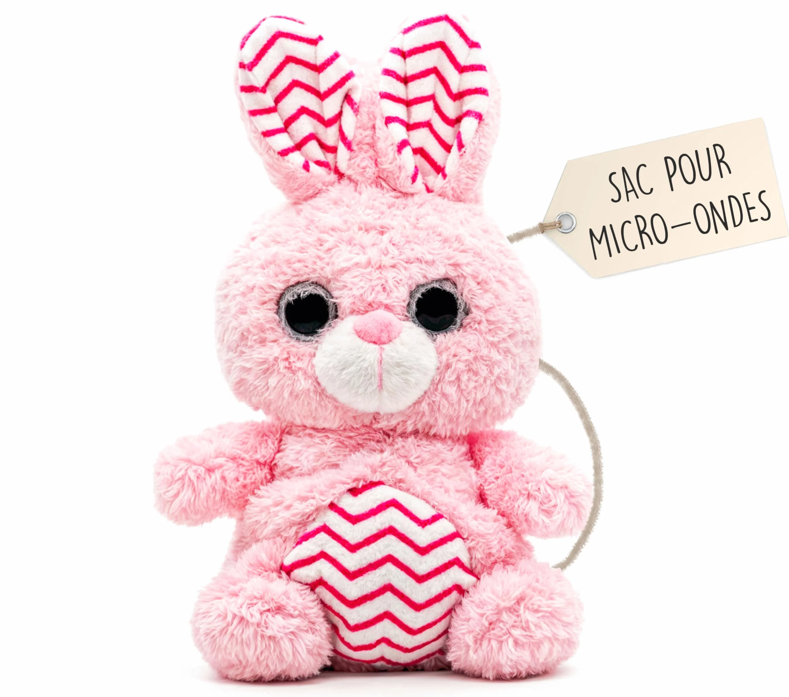 Bouillotte Micro-Onde Peluche Lapin 15 cm - Doux et Chaud pour Bébé - Sachet de Graines Amovible