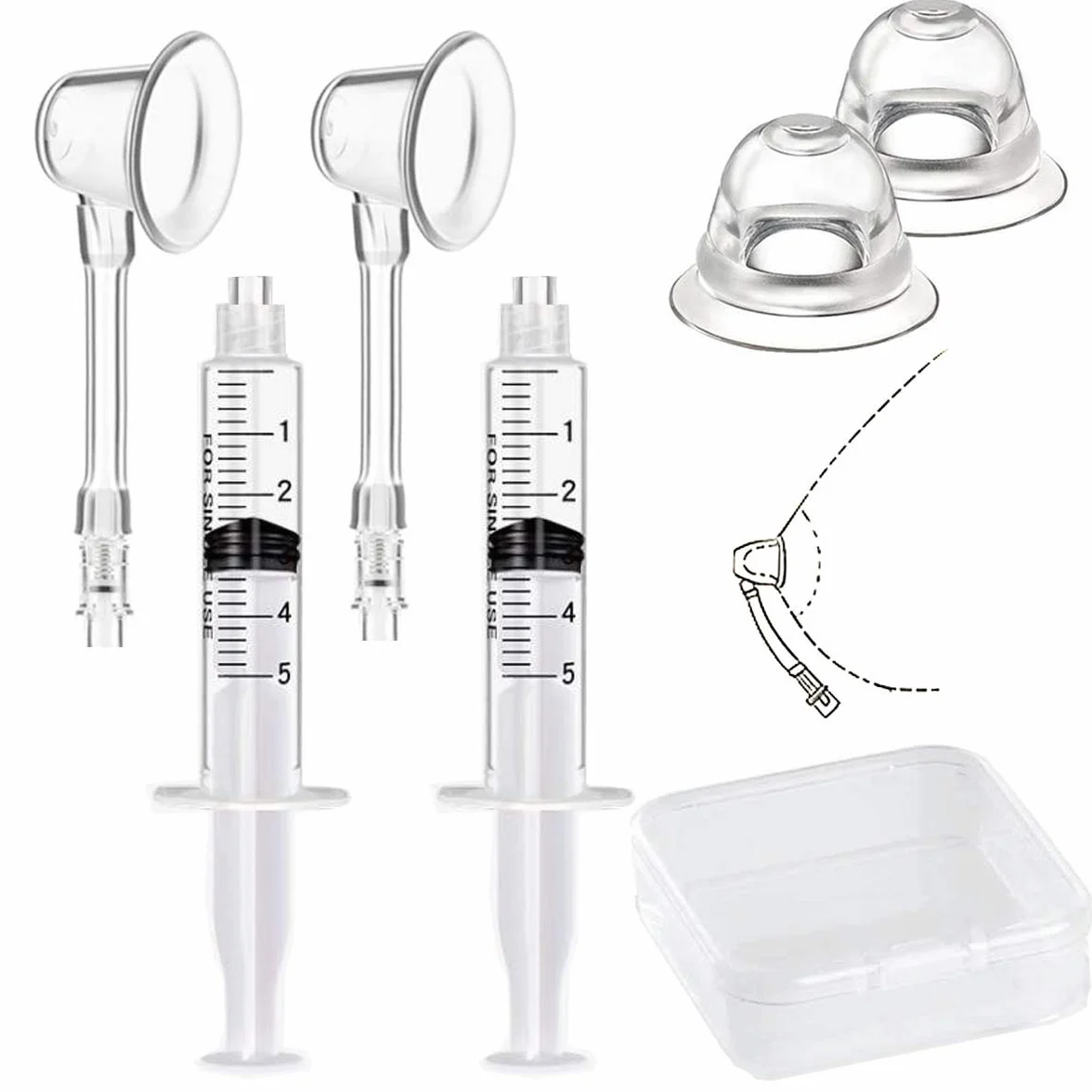 Niplette Aspirateur de Mamelon Correcteur pour Tétons Inversés Plats 2 sets