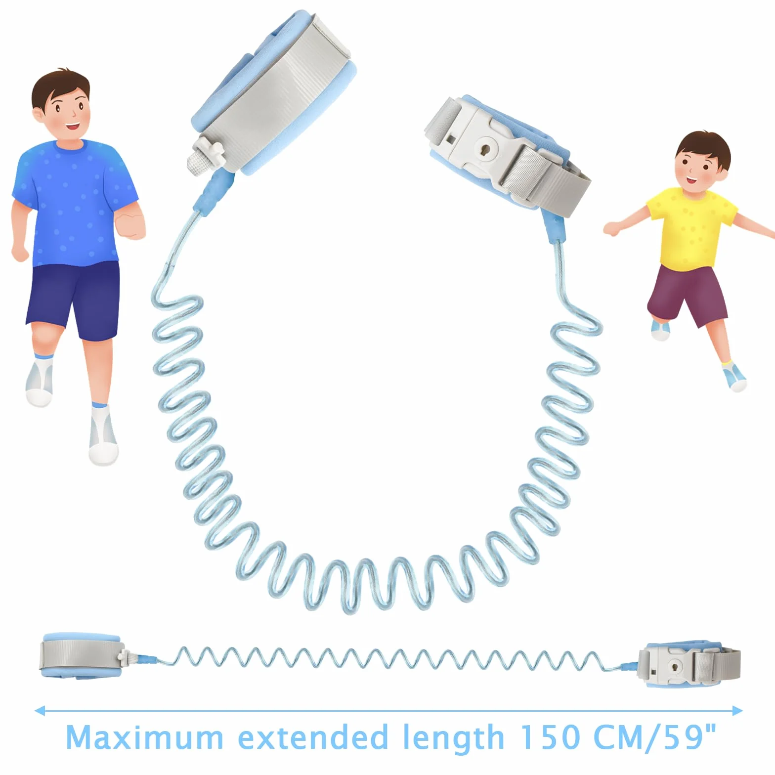 Bracelet anti-perte bébé enfant avec clip de verrouillage cordon 1,5 m sécurité antivol bagages