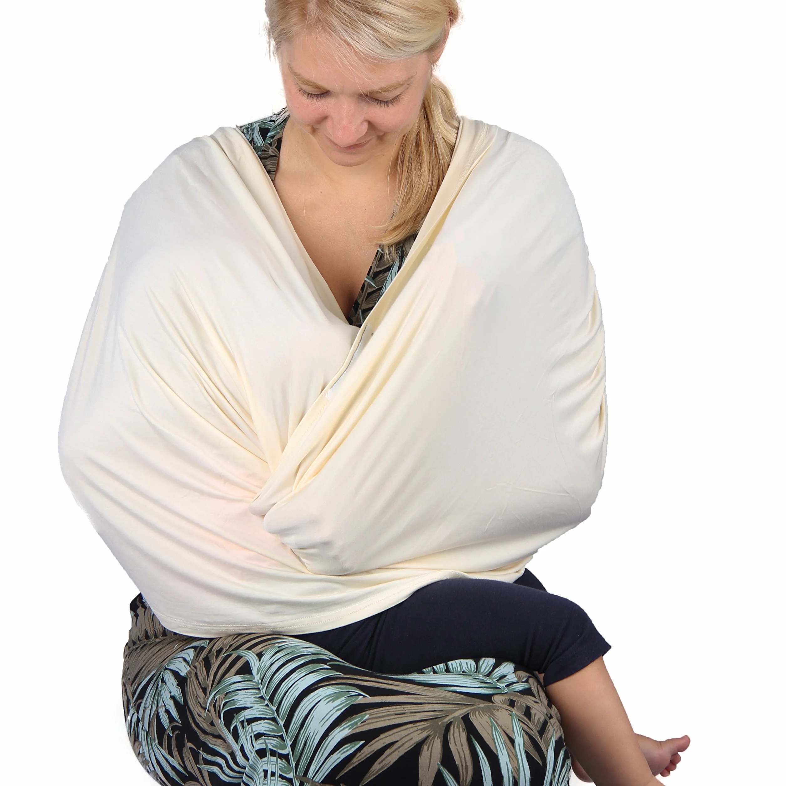 NeoTech care Écharpe d'allaitement pour bébé Couverture large Allaiter en privé bleue
