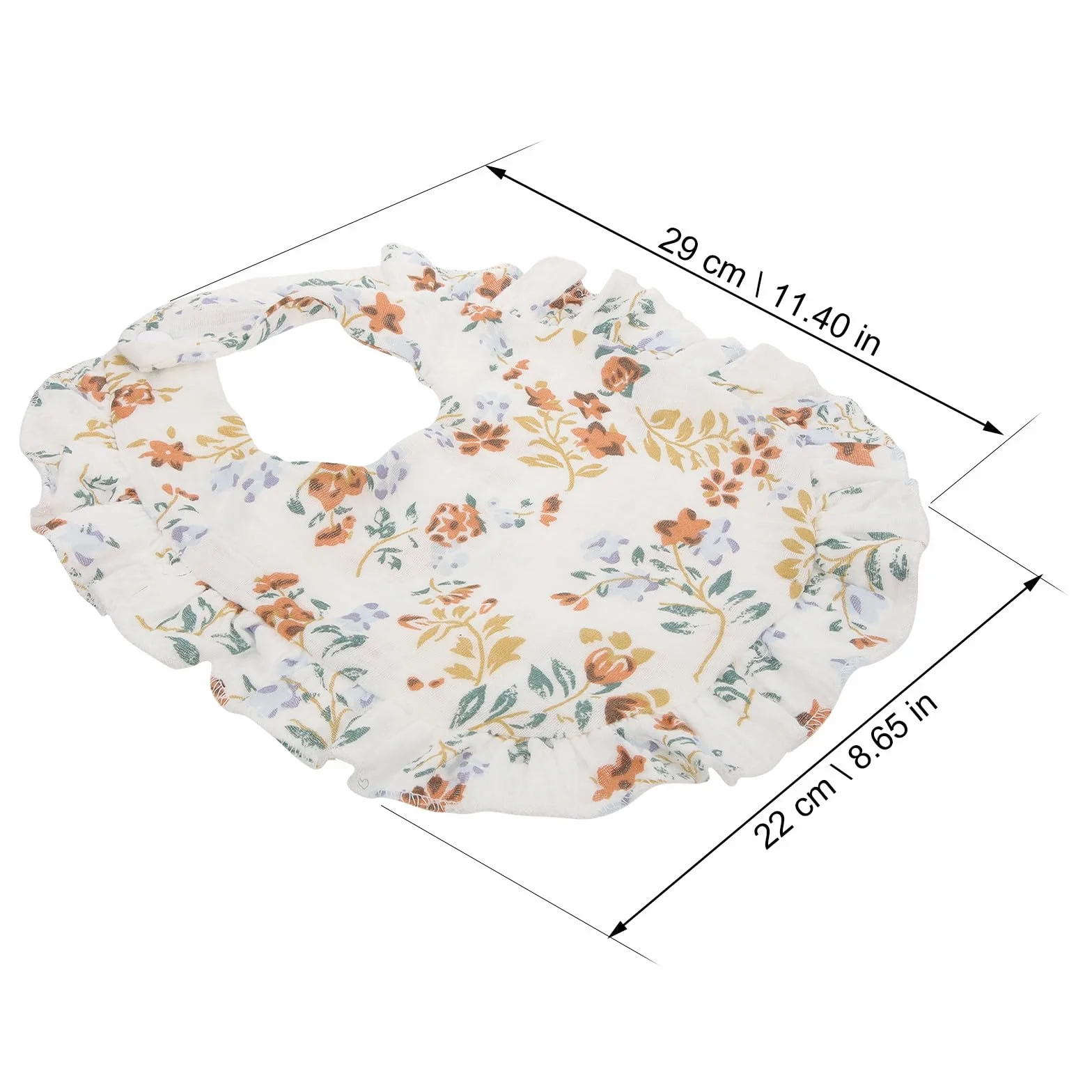 Bavoirs en Coton pour Bébé Bordure Volantée, Confortables et Réutilisables, 6 Pièces