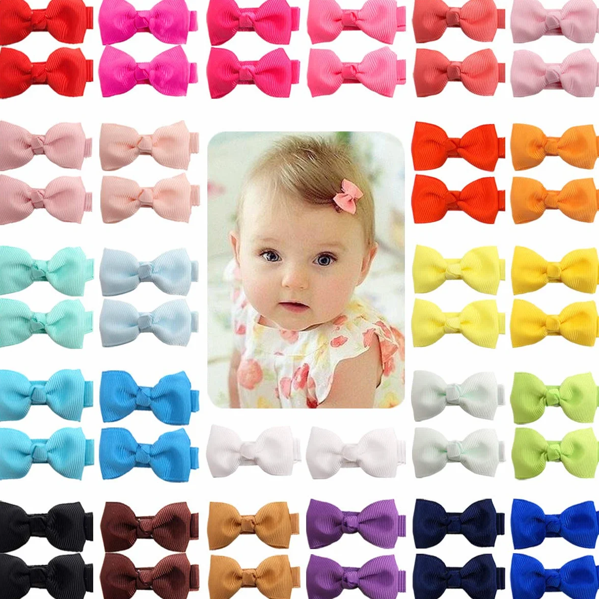 JOYOYO Barrettes bébés filles 50 pièces Ruban complet recouvert 2 pouces pinces à cheveux