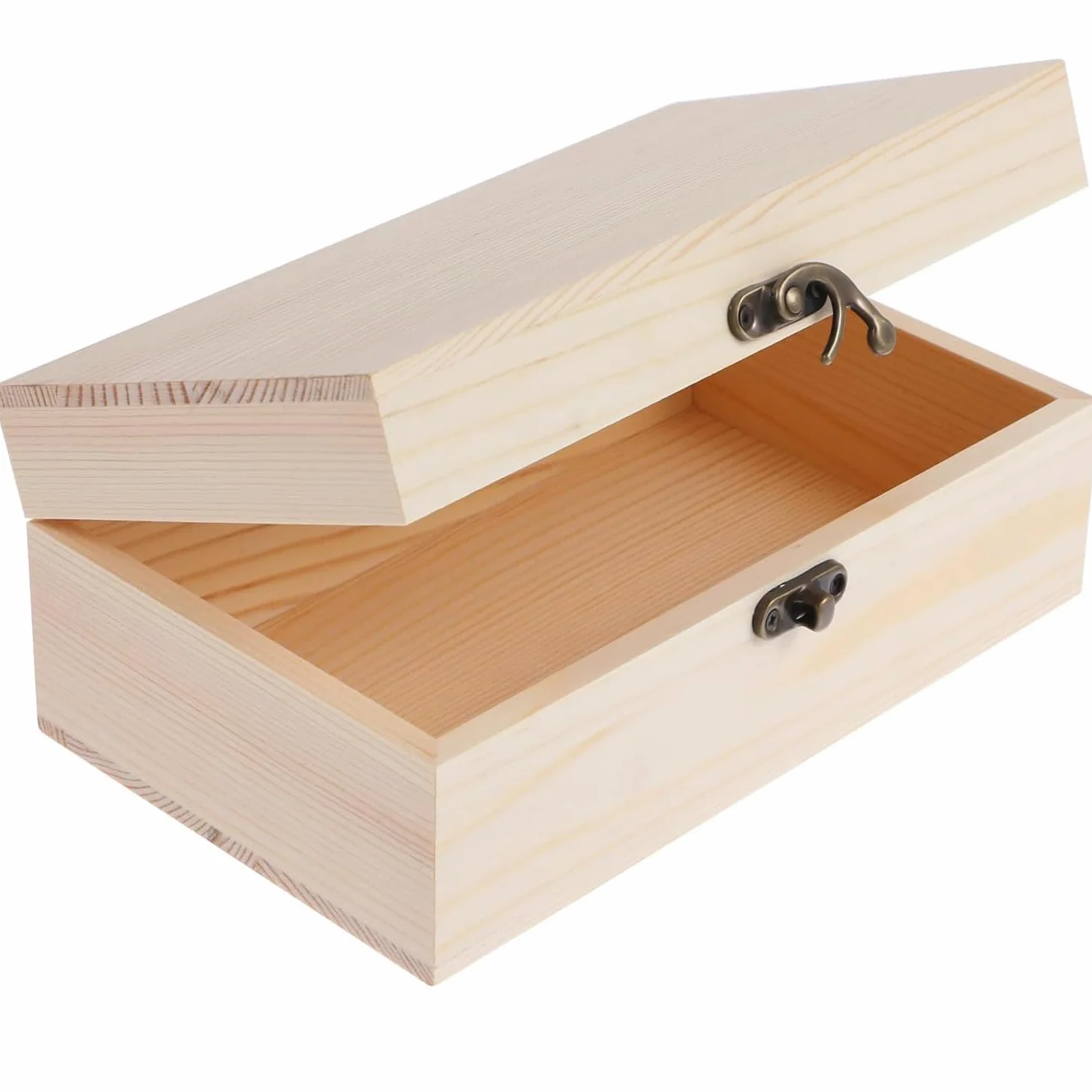 Boîte en bois avec couvercle 25 x 15 x 8 cm - Boîte à souvenirs pour bébé - Boîte à bijoux polyvalente