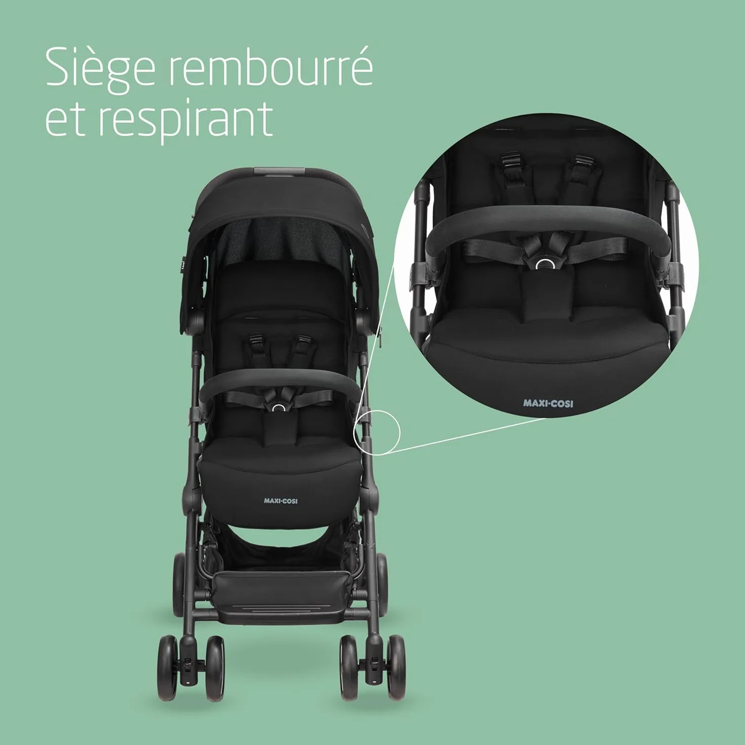 Maxi-Cosi Lara² Poussette Canne 0-4 ans 0-22 kg Légère Compacte Essential Black