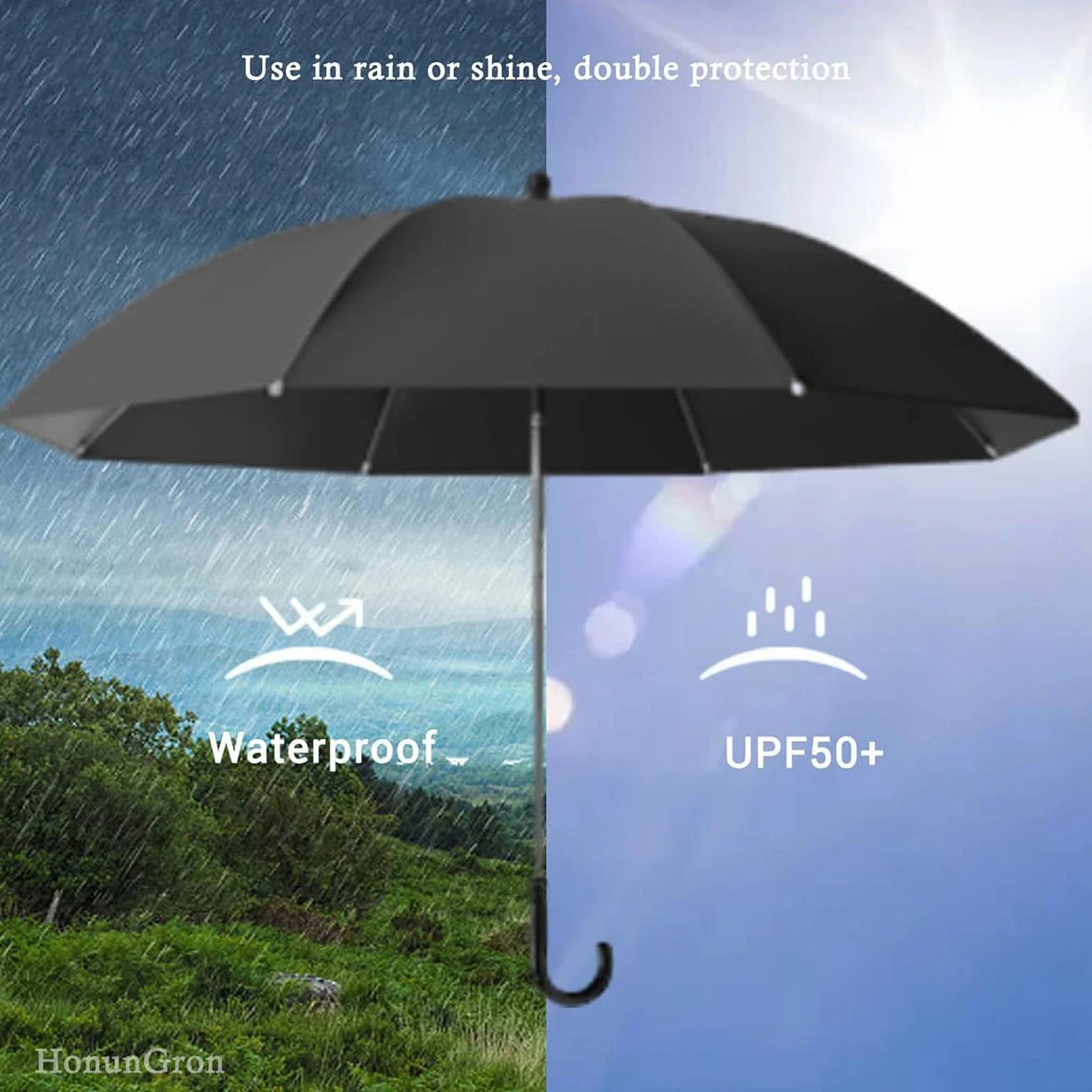Ombrelle Poussette Universelle Anti UV 50+ Diamètre 85 cm Parasol Réglable Beige