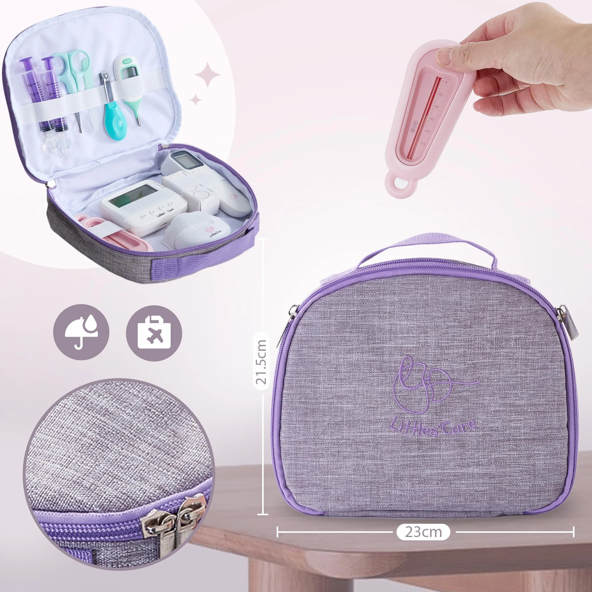 Trousse de toilette soin bébé thermomètre frontal mouche bébé seringue nasale coffret naissance complet