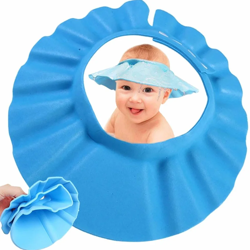 PARENCE. Chapeau de Douche Bébé Protection Visage Tout-en-Un