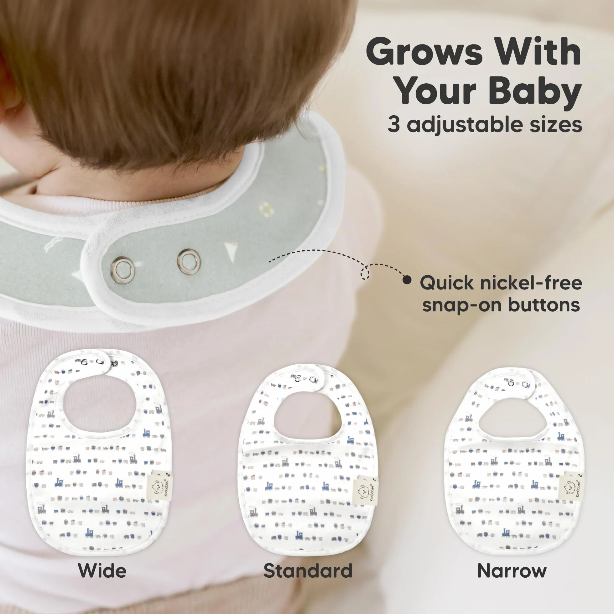 KeaBabies Bavoirs Bébé Bio Coton Biologique Dentition 0-24 Mois Lavable Machine