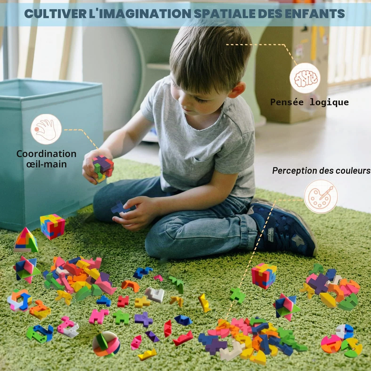 ICEPAPA Gomme Puzzle Cube 20 pièces Cadeaux Anniversaire Enfant 5 formes