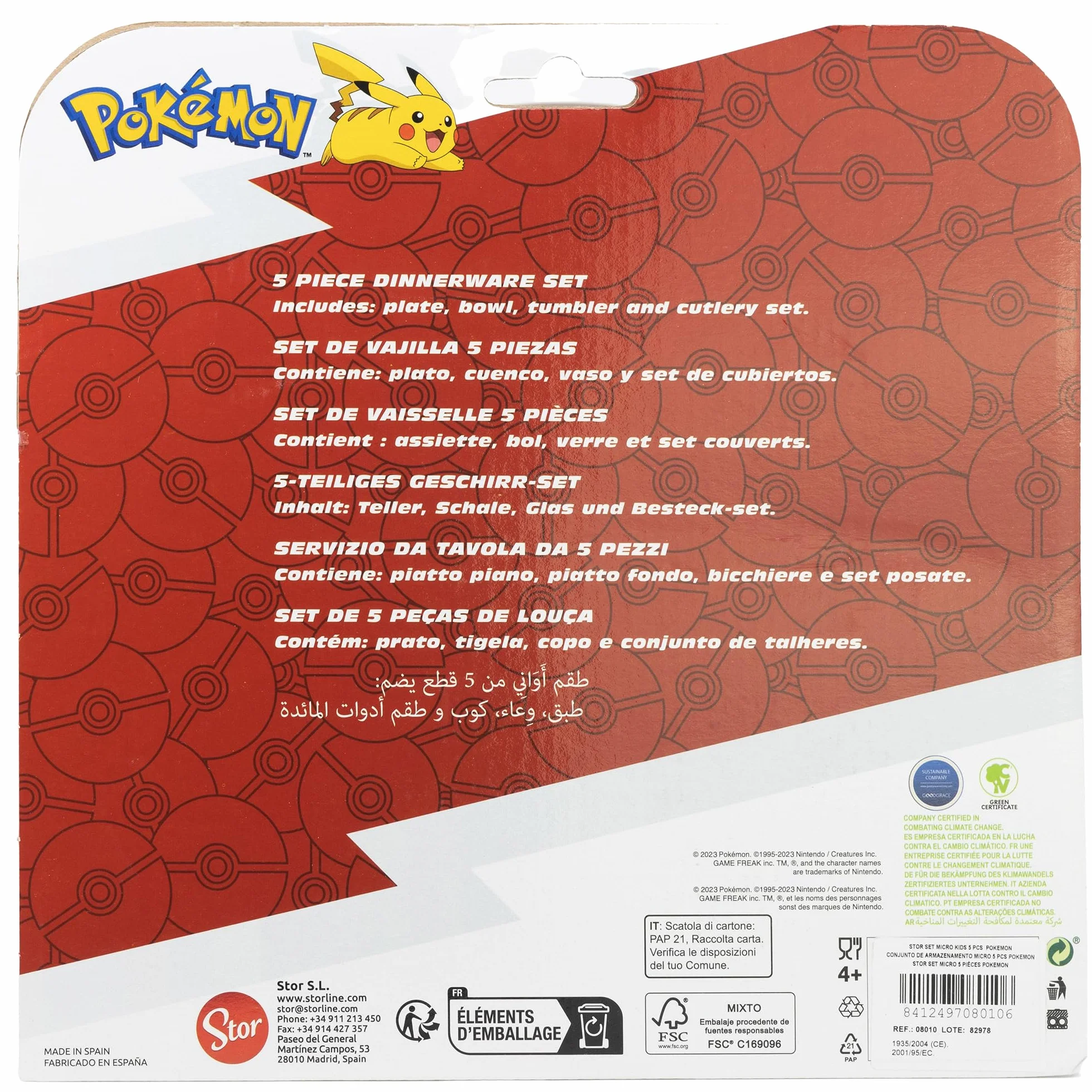 Set Vaisselle Enfant Pokémon - Verre Assiette Bol Couverts Plastique Résistant Compatible Micro-ondes Sans BPA