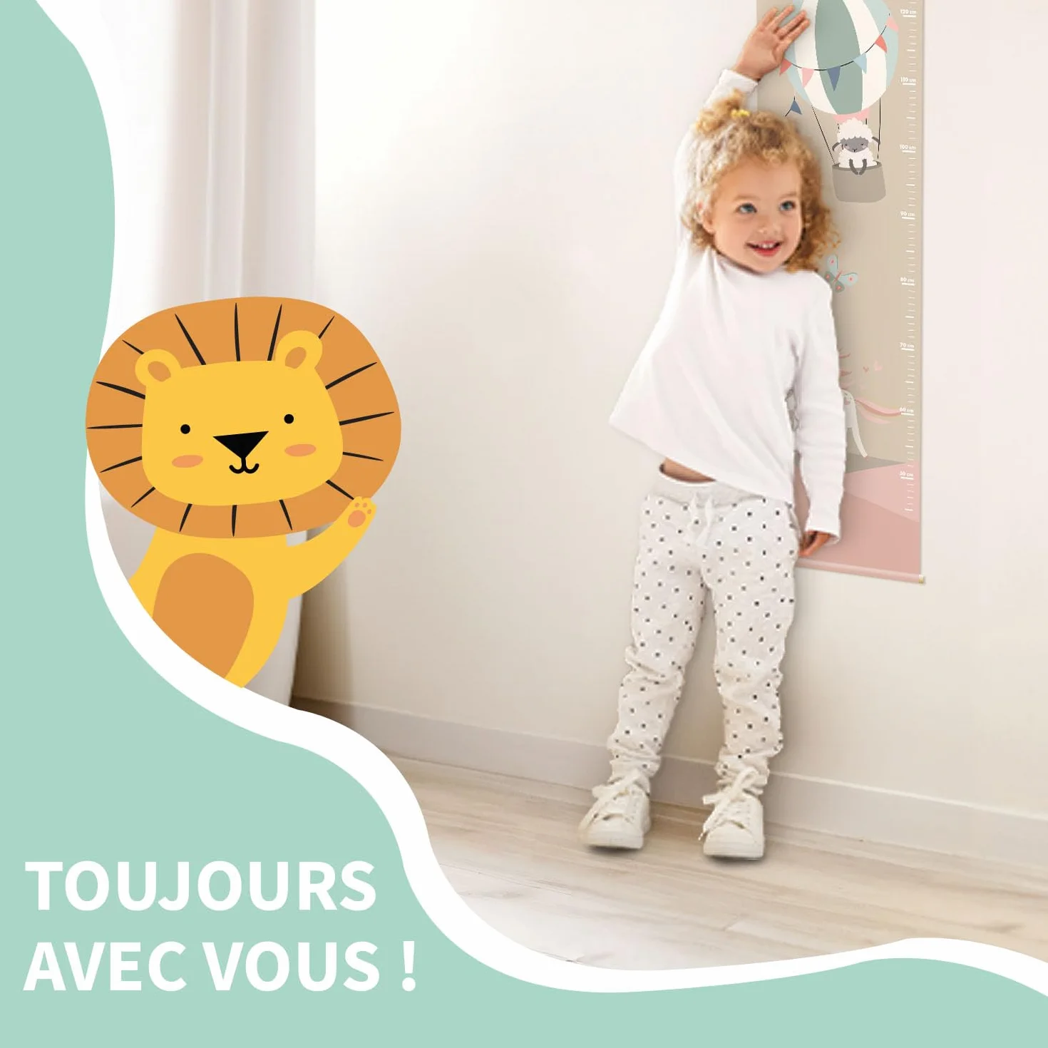 Bienmarquer Toise Murale Personnalisée Bébé Enfant Croissance Prénom Règle Hauteur Mesurer Taille Mer