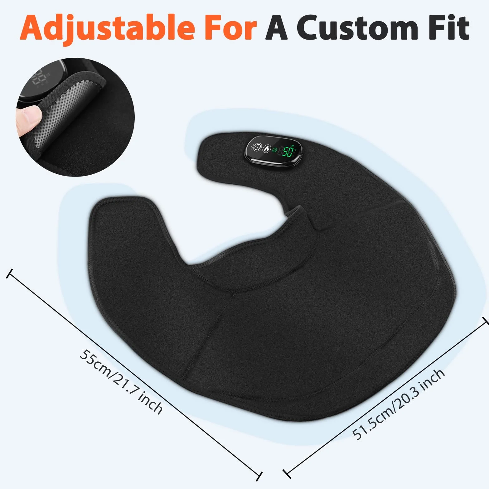 Coussin Chauffant Sans Fil Cou Épaules, Chauffage Portable Commande Tactile, 4 Niveaux Chaleur 5 Minuteries, Batterie 8,4V 4000mAh