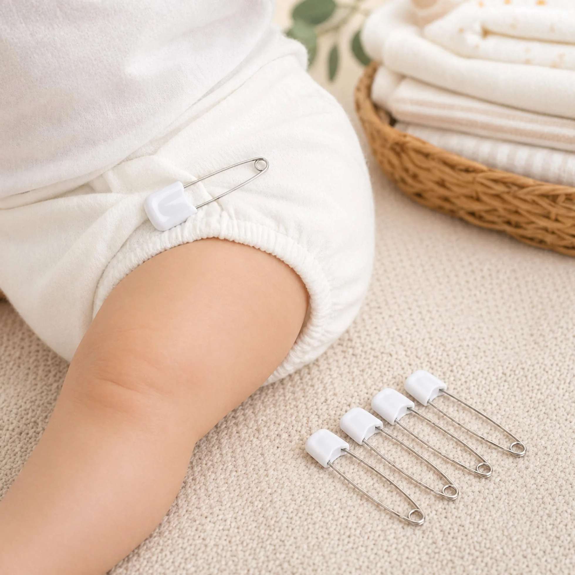 Épingles à nourrice en plastique 5,6 cm pour couches bébé, attaches de sécurité durables