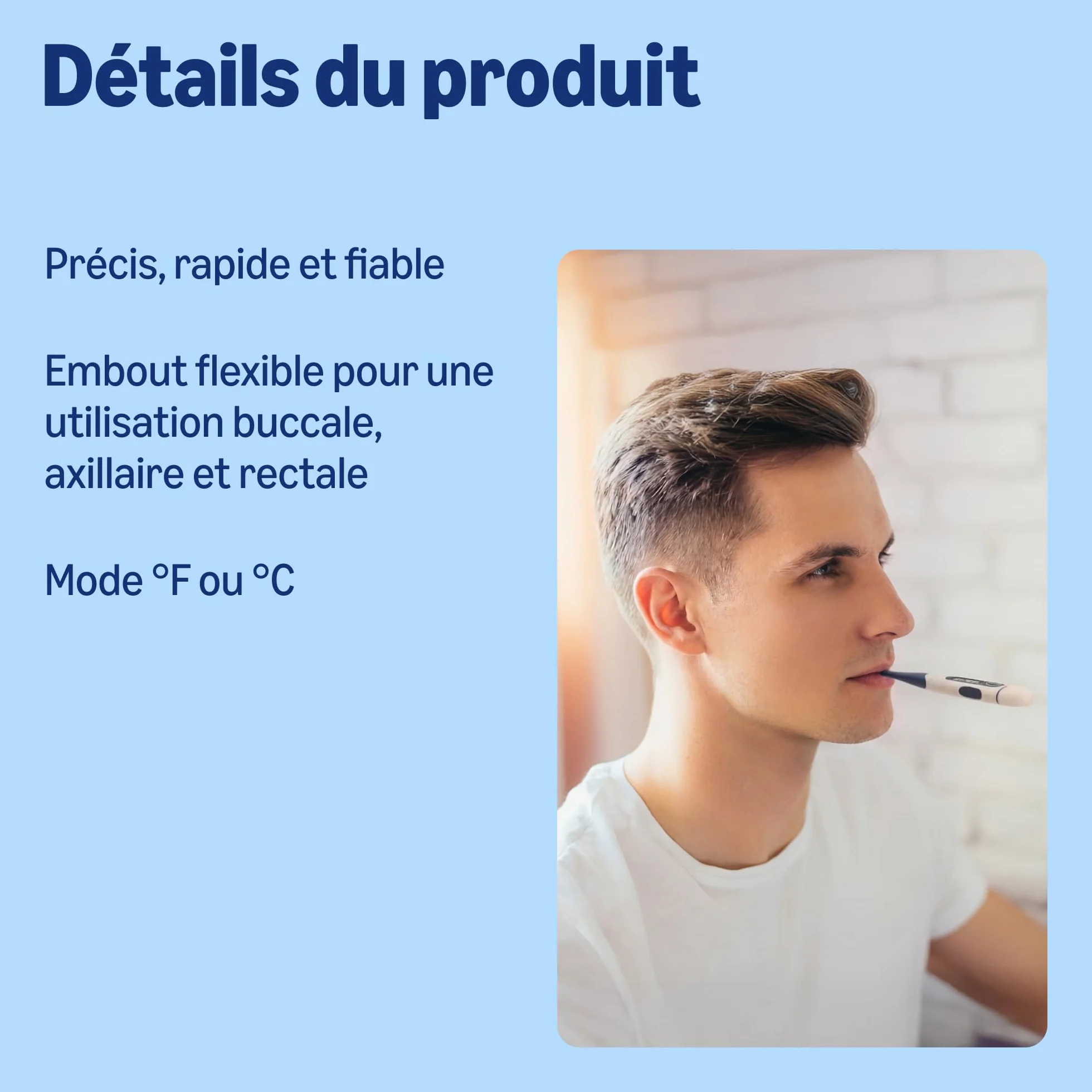Thermomètre numérique Bleu Healthcare By Amazon