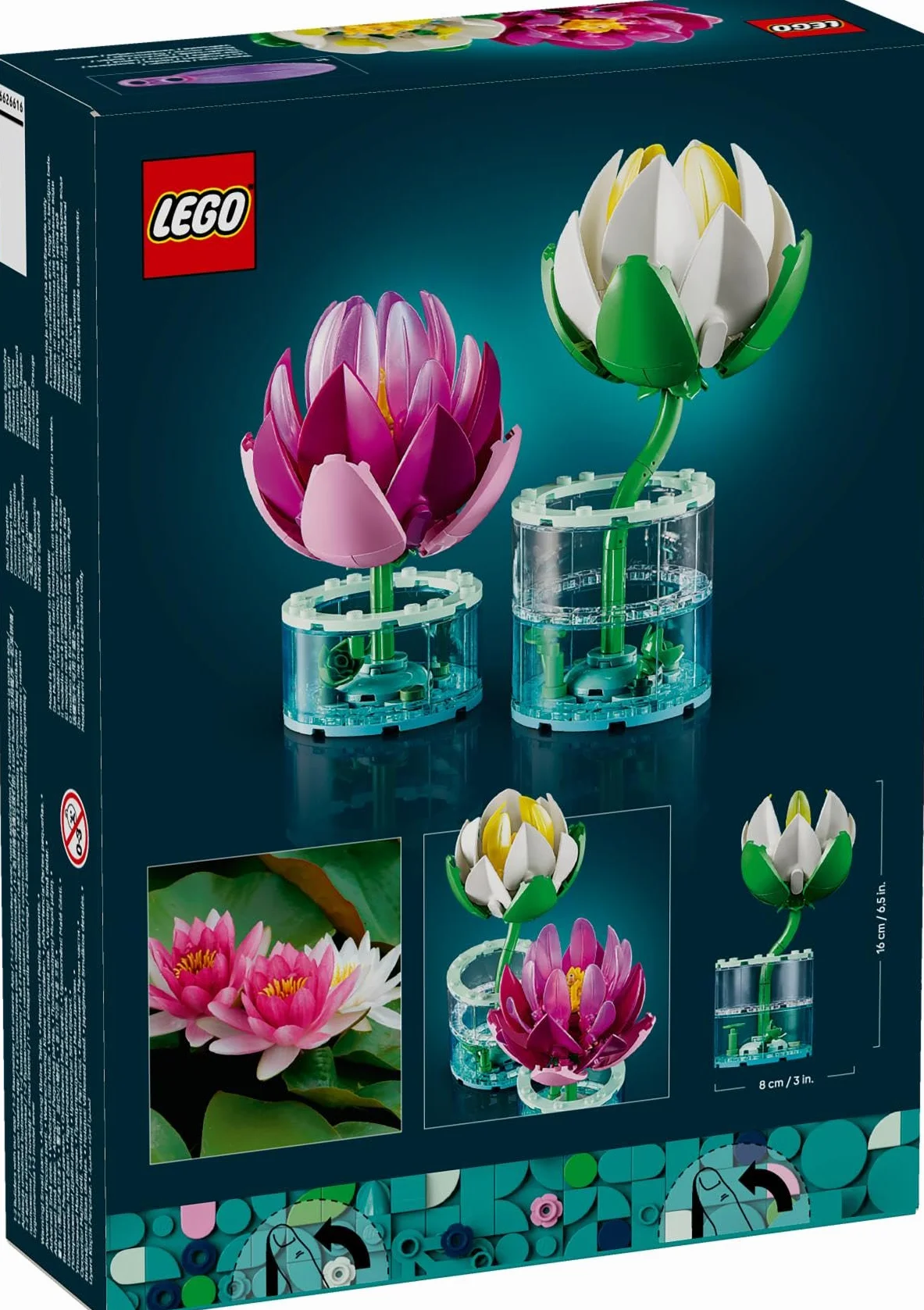 LEGO Botanicals Les Nénuphars Set de Fleurs Artificielles Fausses Plantes en Pot Vases Transparents Décoration DIY 11511
