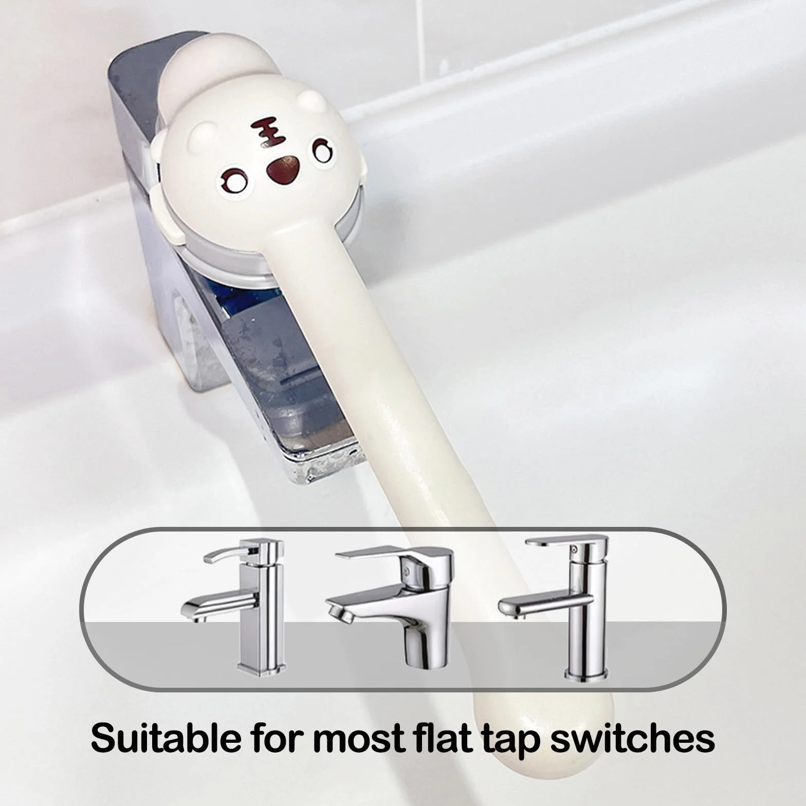 Extension De Poignée De Robinet Pour Enfants, Ensemble D'Extension De Poignée D'Évier (Blanc)