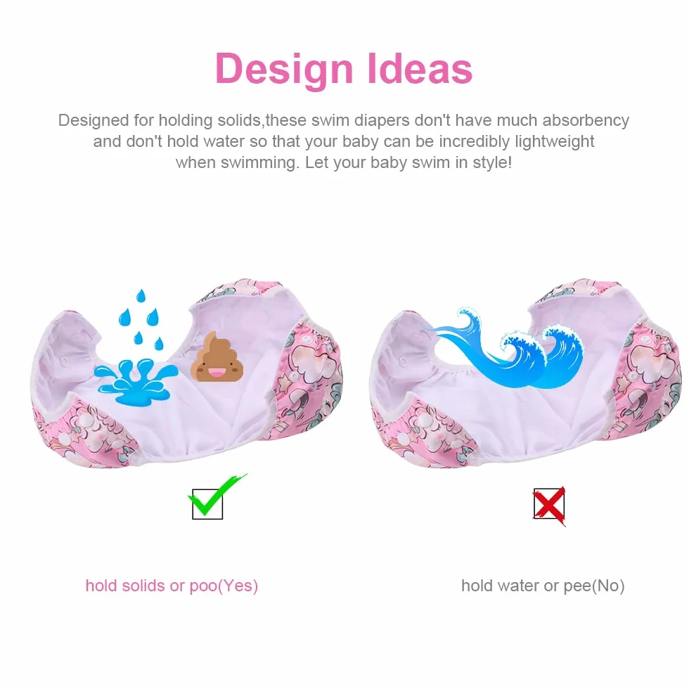 Vicloon Couches de Bain Lavables Réutilisables 2pcs Anti-Fuite Imperméable Bébé