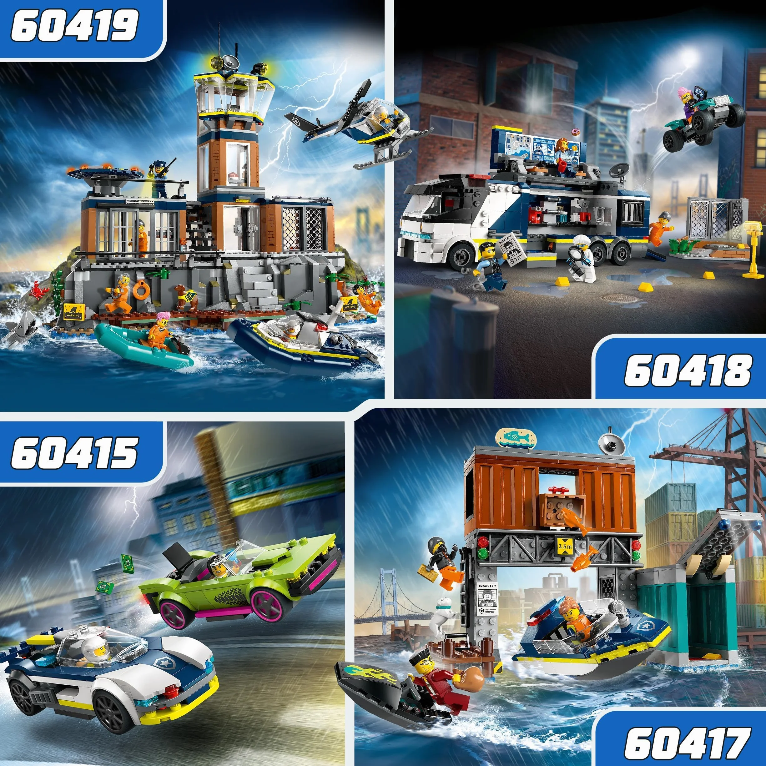 LEGO City La Course-Poursuite Entre la Voiture de Police et la Super Voiture, Jouet Imaginatif et de Rôles, Minifigurines d'Agent et Voleuse, Cadeau pour Garçons et Filles Dès 6 Ans 60415