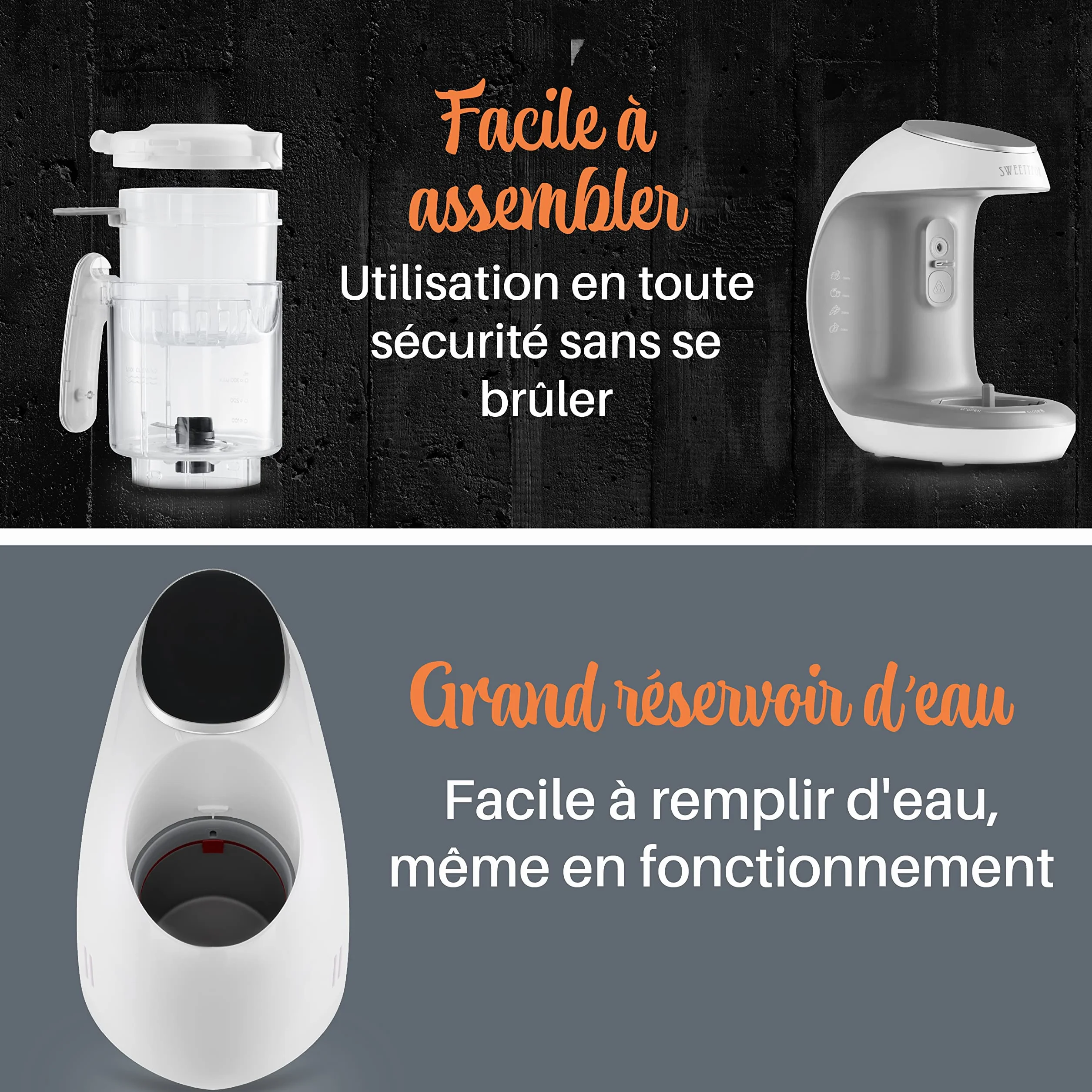Sweety Fox Cuiseur Mixeur Multifonctions 7-en-1 pour Bébé - Vapeur, Mixeur, Nettoyage Automatique, Stérilise, Réchauffe, Décongèle