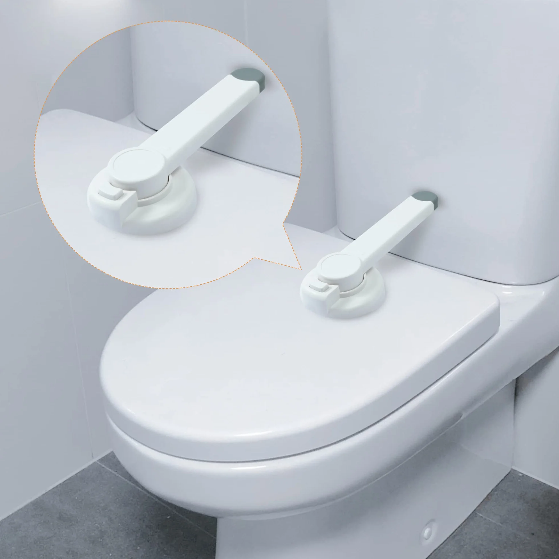 Verrou de Toilettede Sécurité pour Bébé, 2Pack, Sécurité Enfants, Installation Facile, Adhésif 3M