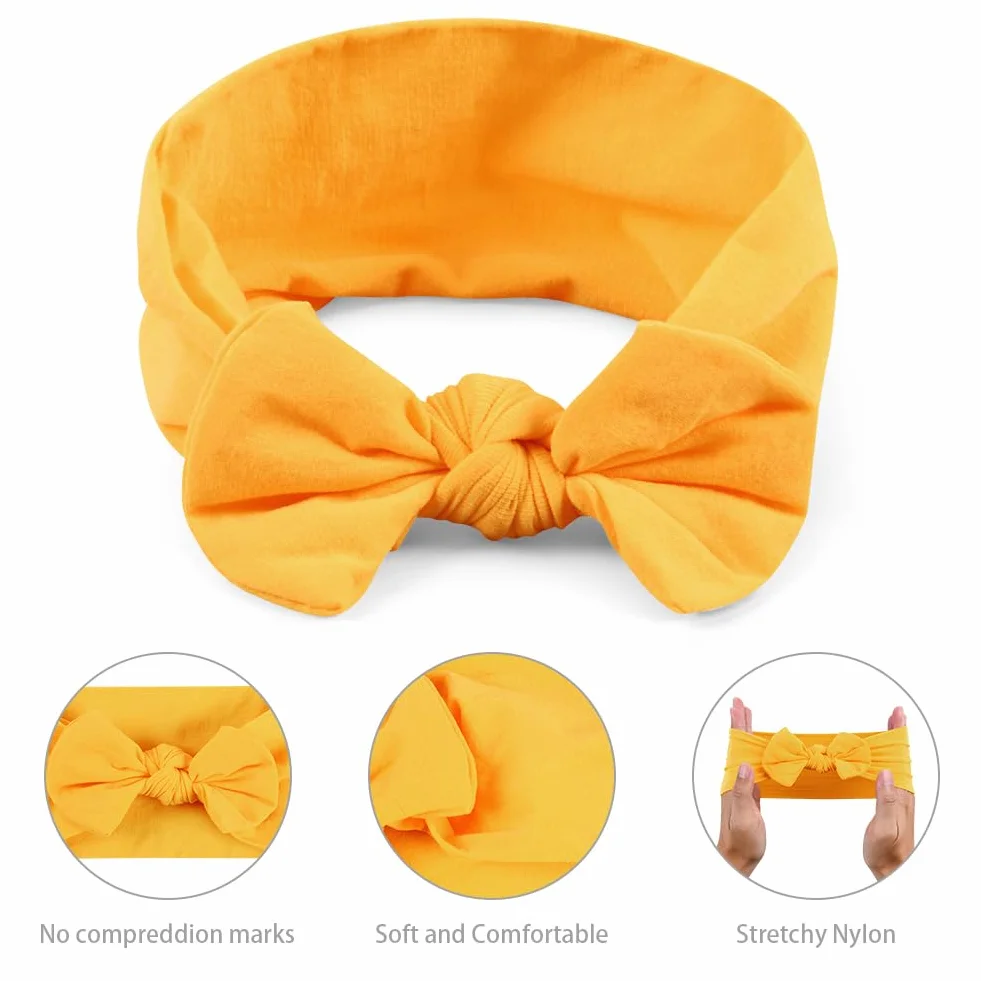 Lot de 20 bandeaux pour bébé fille avec nœuds pour cheveux nouveau-né