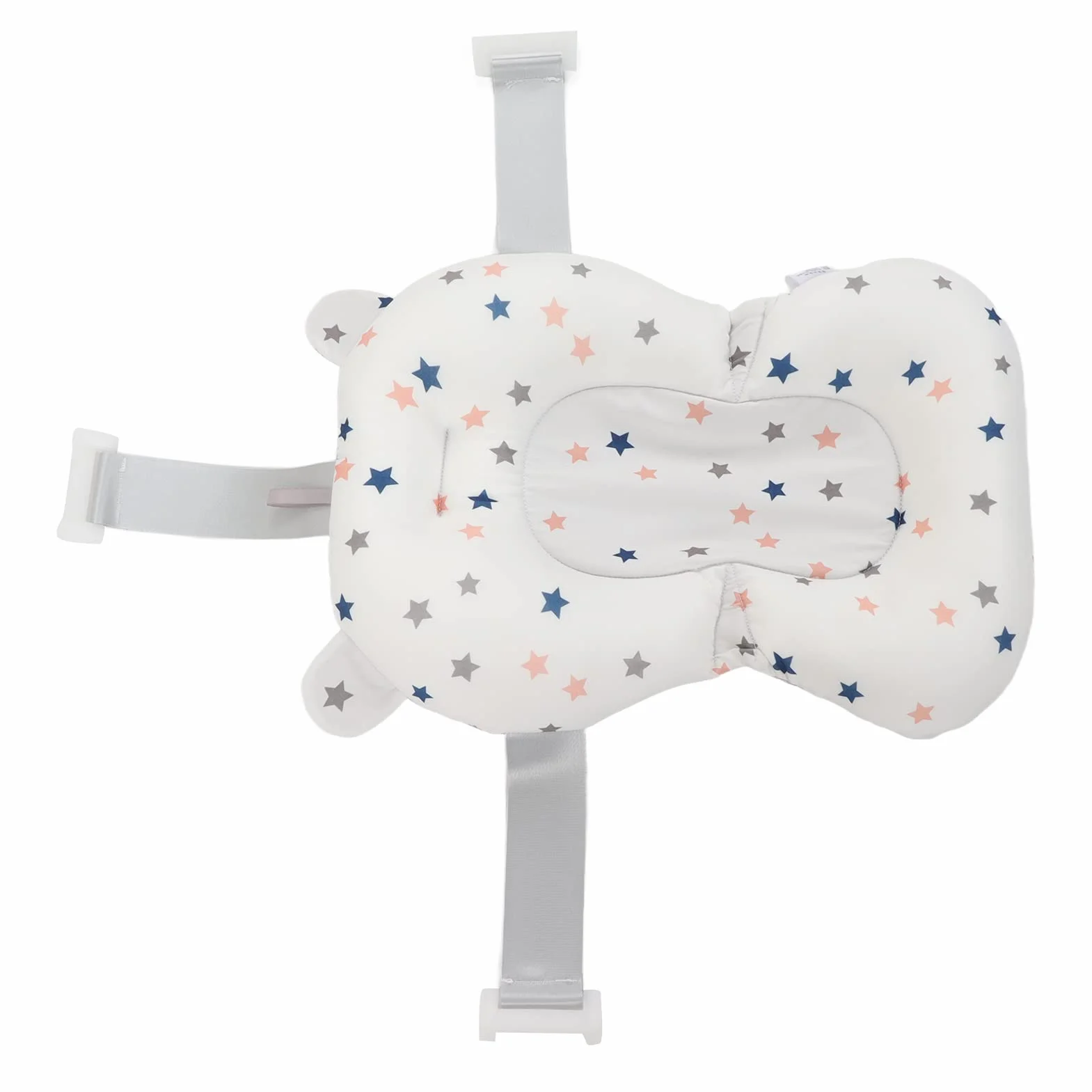 Yinhing Coussin de Siège de Bain pour bébé avec 3 Ceintures de sécurité et Tissu à 3 Couches pour Baignoire (Etoiles)