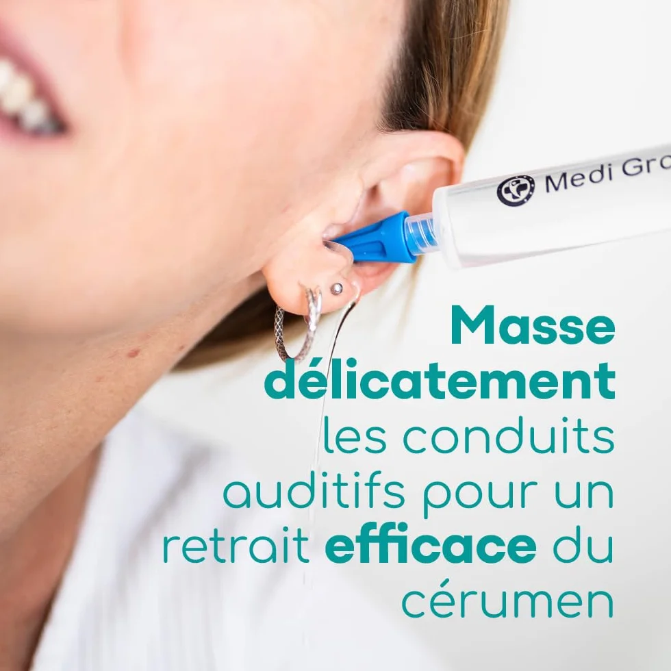 Medi Grade Kit de Seringue pour Nettoyage des Oreilles avec 3 Embouts Souples