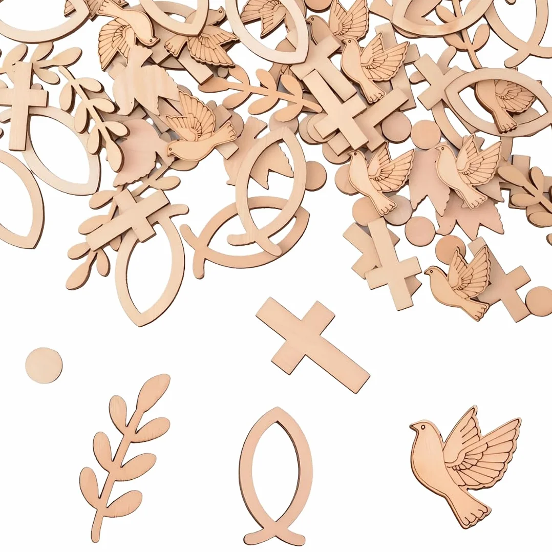 100 pièces décoration en bois baptême fête prénatale garçon fille