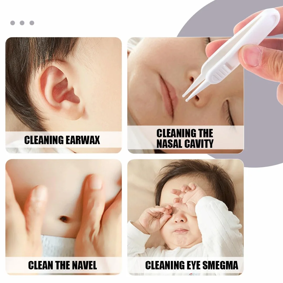 Pince à épiler pour Bébé Sécurité Douce et Sûre 4pcs