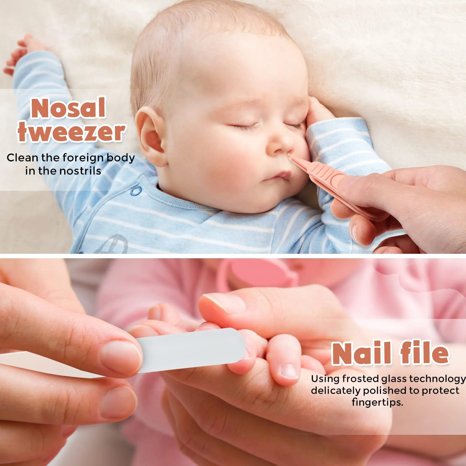 Set de coupe-ongles pour bébé avec étui, limes à ongles manucure pédicure nouveau-nés, cadeau nouvelle maman