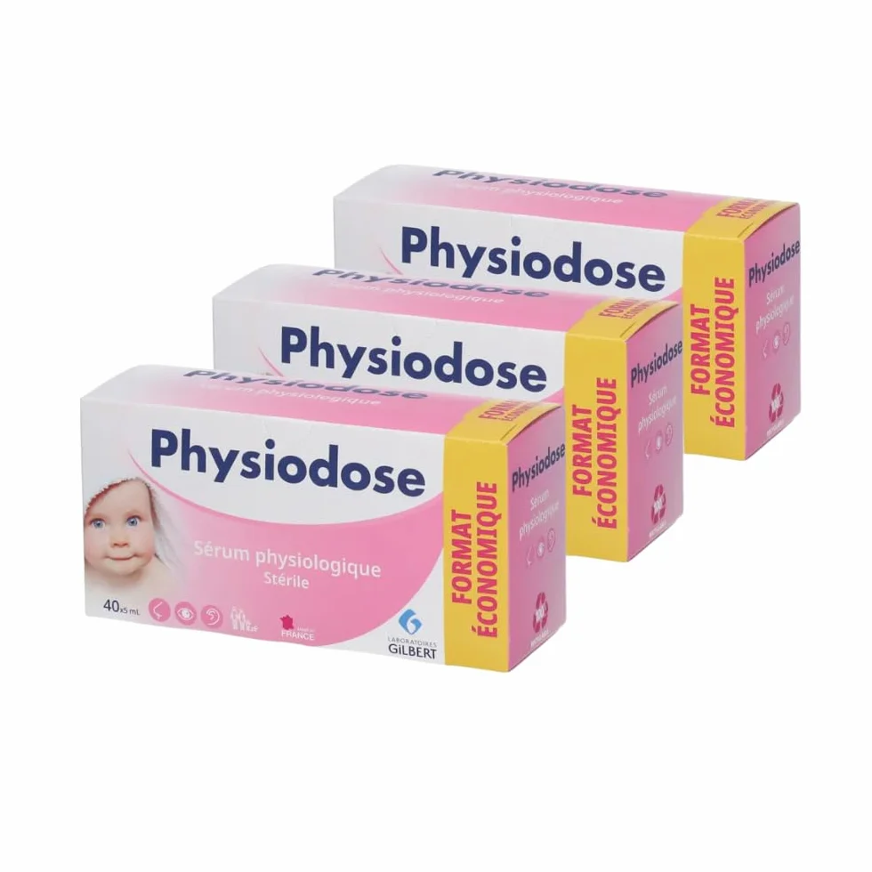 Laboratoires Gilbert PHYSIODOSE Sérum Physiologique 40x5ml Hygiène nez yeux oreilles