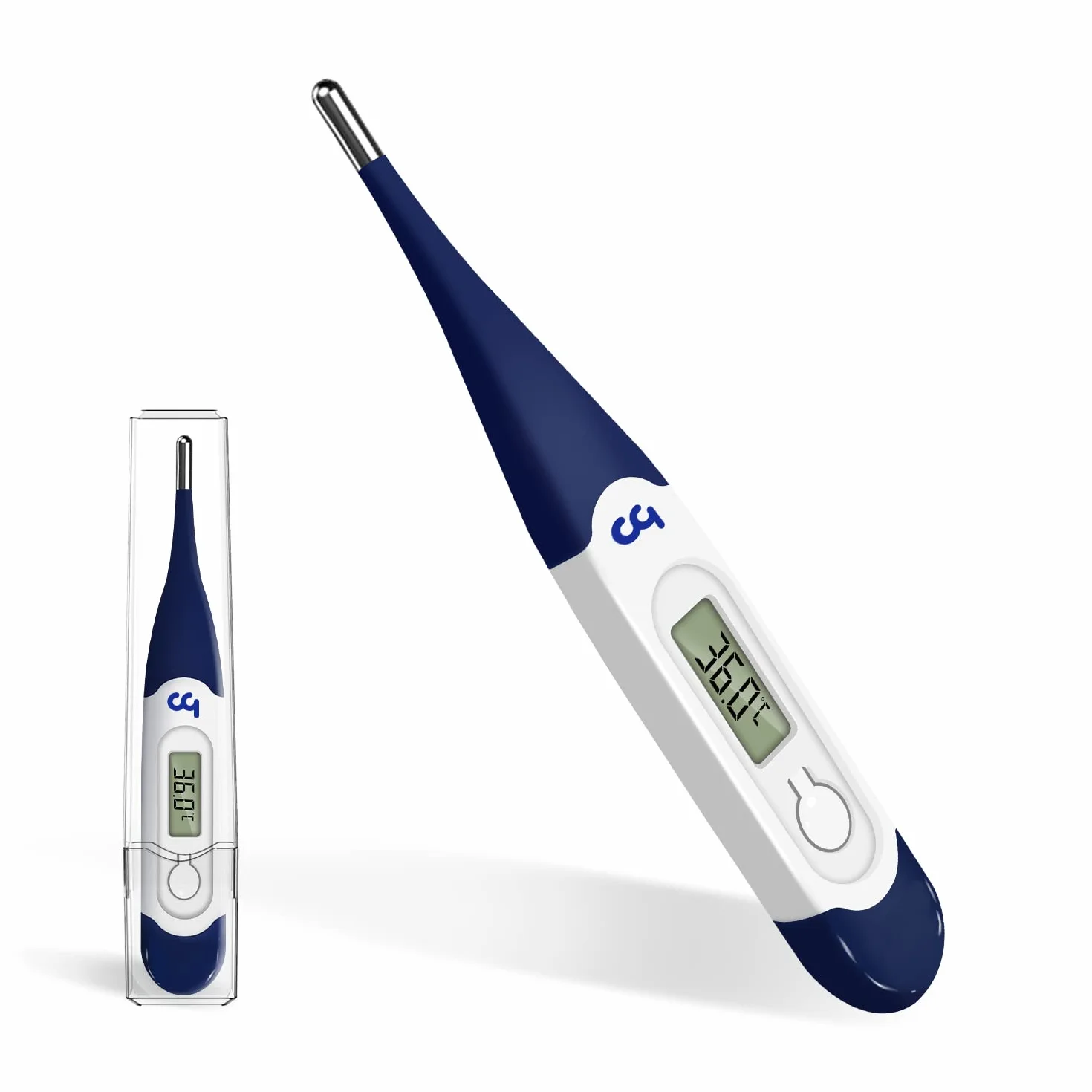 Thermomètre Numérique à Embout Flexible pour Bébés Enfants Adultes Mesure Rapide Précise Buccale Axillaire Rectale