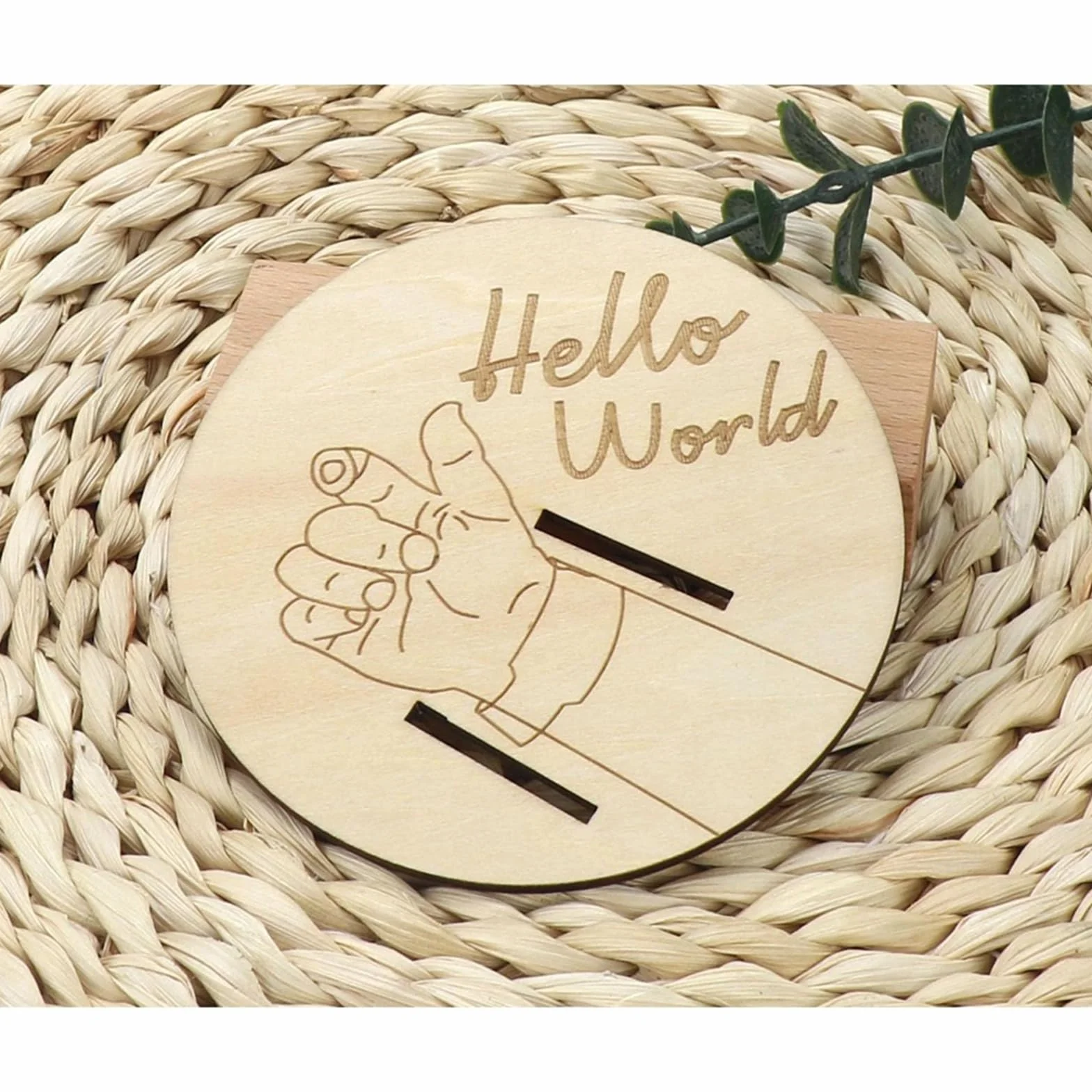 Souvenir de naissance bébé en bois avec gravure support bracelet coffre-fort citrouilles jalons