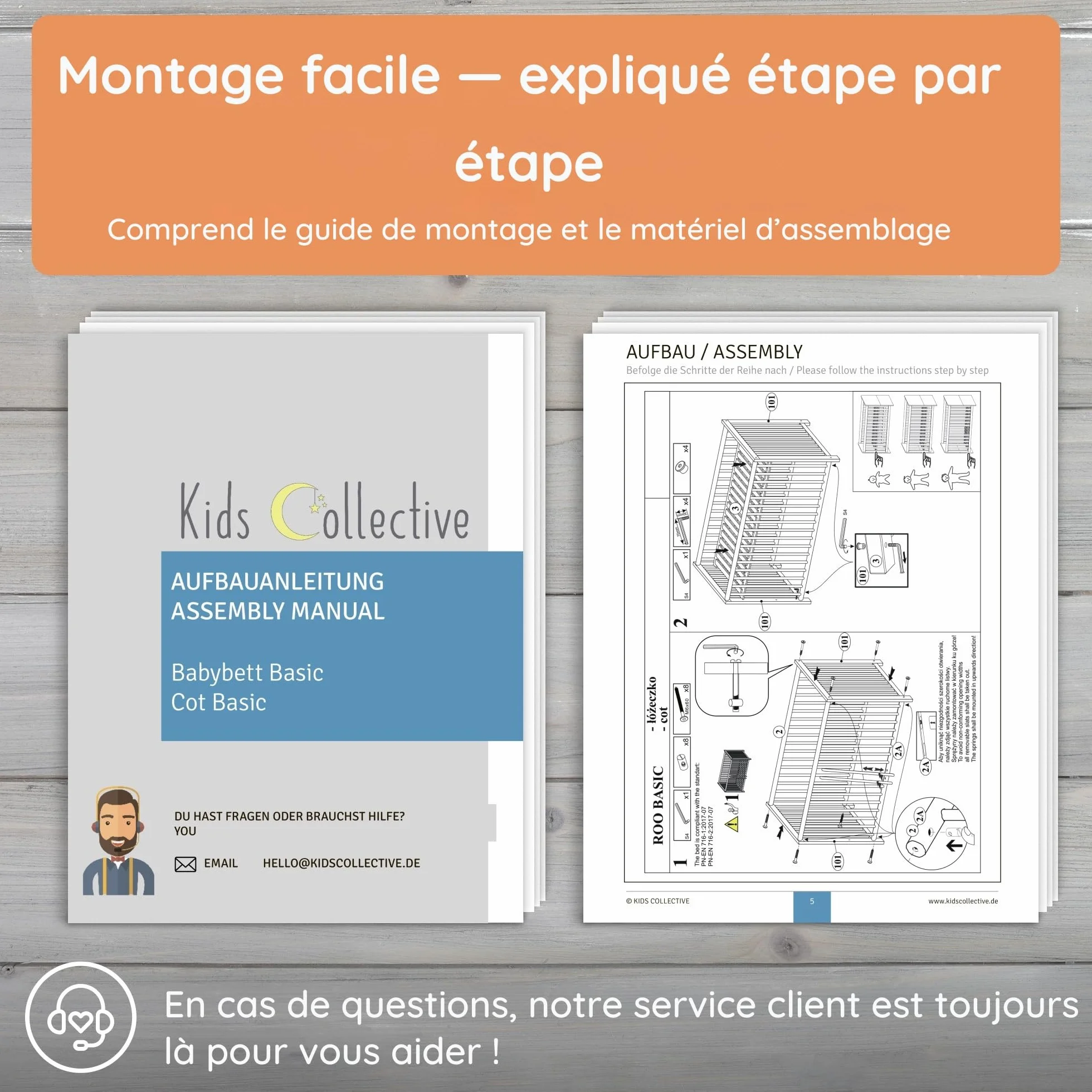 Kids Collective Lit bébé évolutif 60x120 70x140 cm Matelas Sommier hêtre Massif Blanc