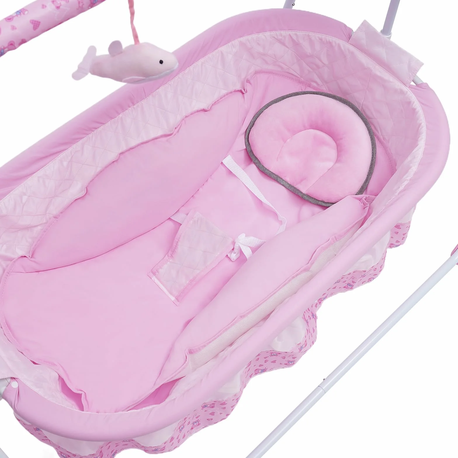 Transat Électrique Pliable avec Musique Intégrée, Télécommande, Matelas Épais, Oreiller Ergonomique
