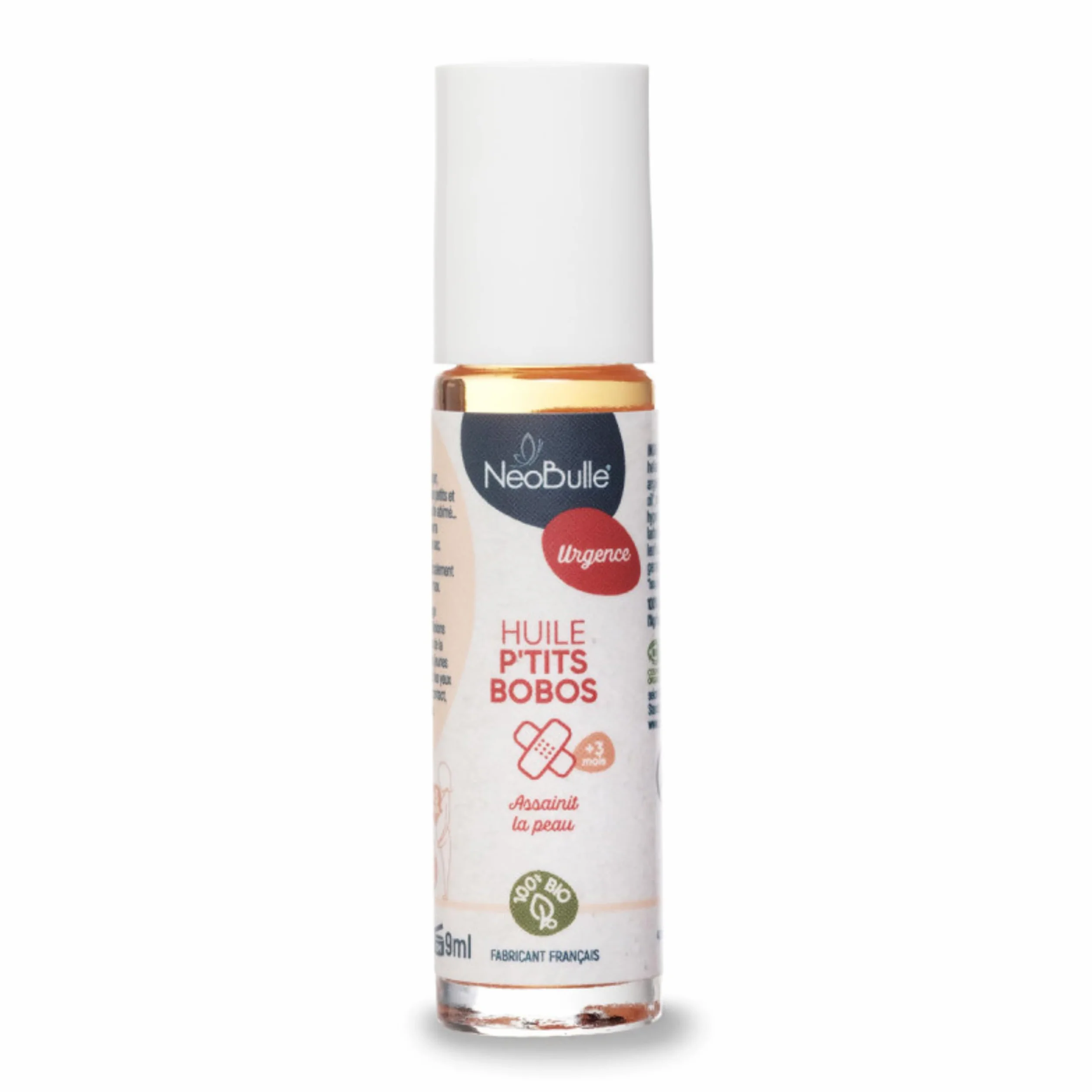 NéoBulle Huile P'tits Bobos Roll-On 9ml 100% Ingrédients Bio Apaise Peau Dès 3 Mois