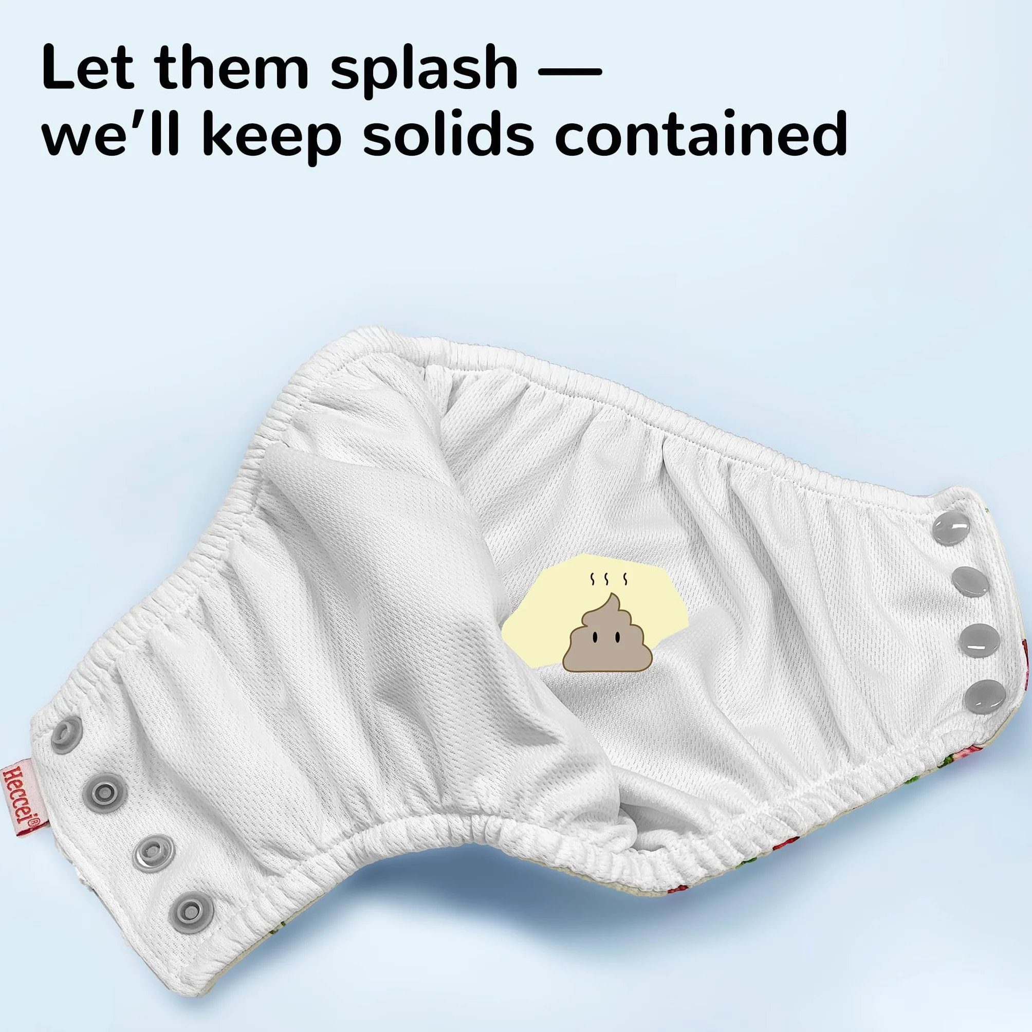 HECCEI Couche de bain réutilisable bébé taille réglable 18-24 mois motif canard